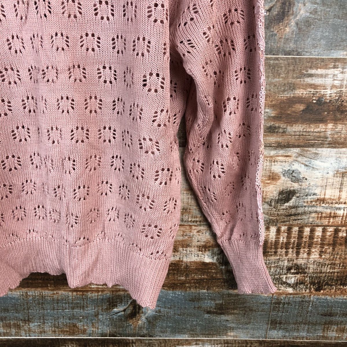 Homespun Knitwear × Japanese Brand × Vintage DL Japan vintage Pink Cardigan Knitwear #C463 Size M / US 6-8 / IT 42-44 - 14 Thumbnail