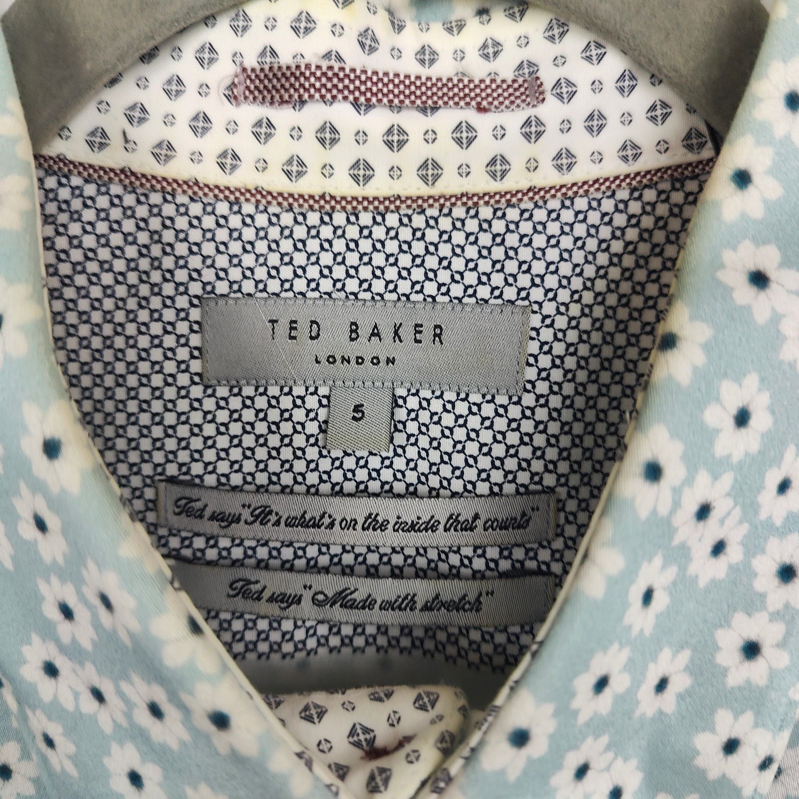 Ted Baker Ted Baker Floral Printed Shirt XL 5 Blue Button Up Preppy Size US XL / EU 56 / 4 - 5 Thumbnail