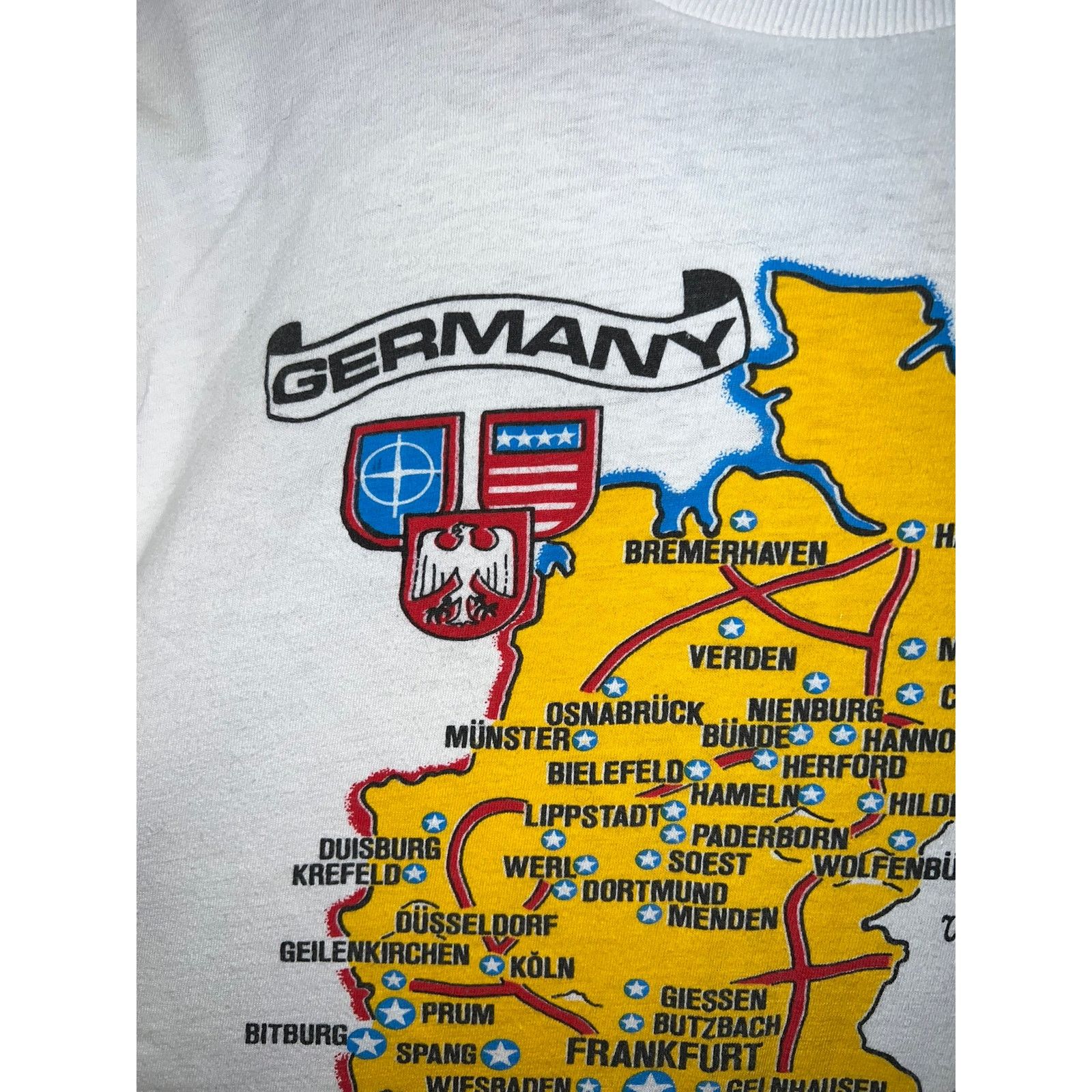 Vintage Vintage Germany Map Shirt Destination City Tee 80s 90s VTG L Size US L / EU 52-54 / 3 - 3 Thumbnail