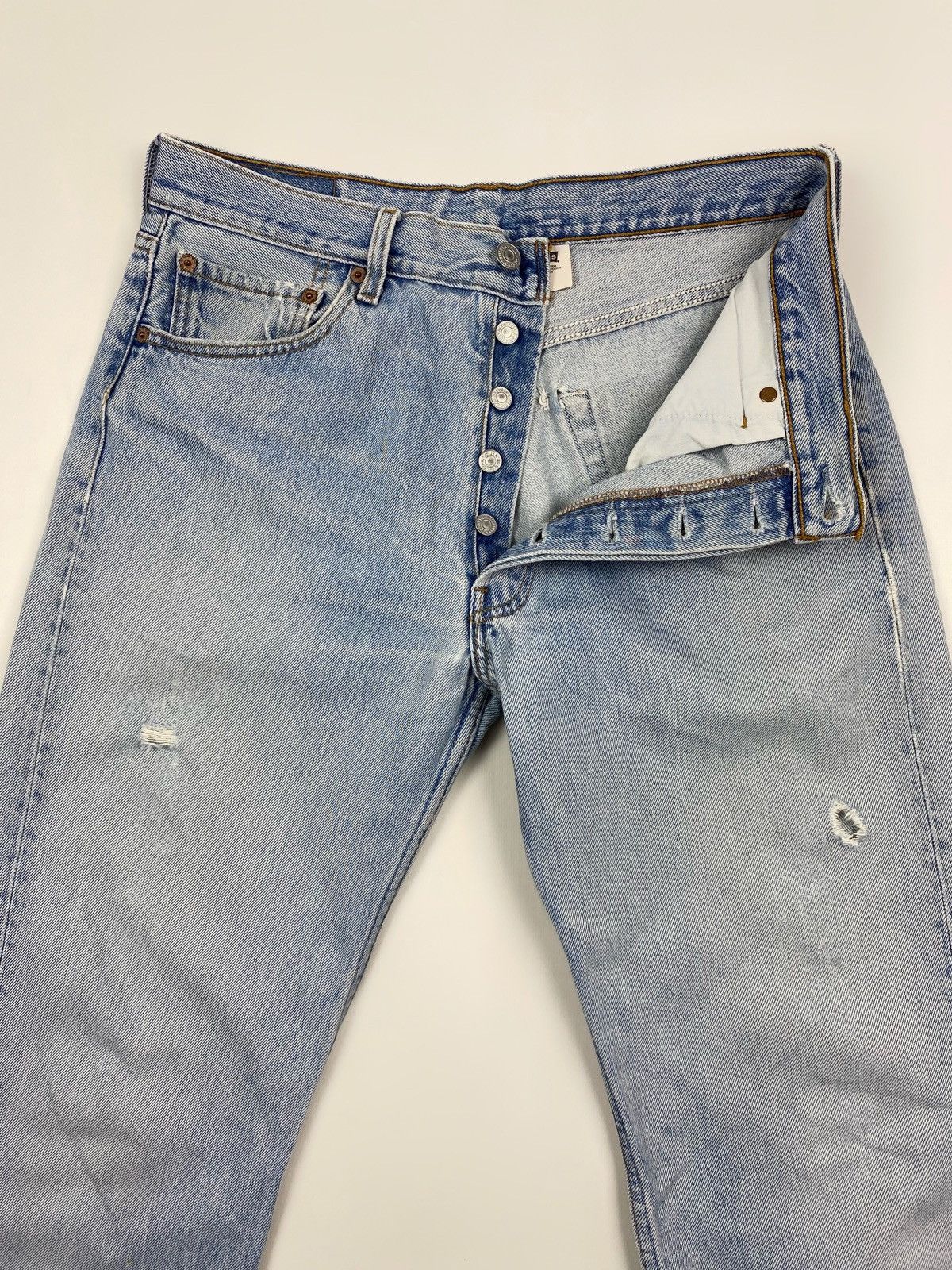 Levi's 2000s Vintage Distressed Levi’s 501 Washed Blue Denim Pants Size US 33 - 5 Thumbnail