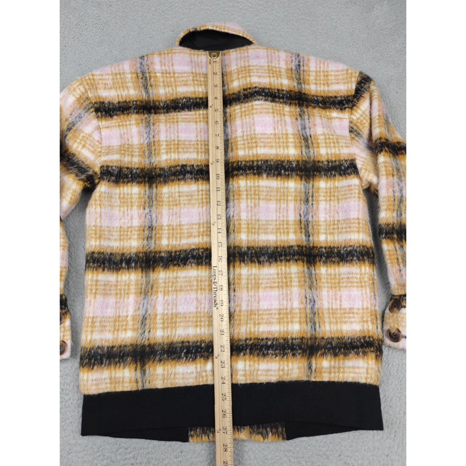 For Love & Lemons For Love & Lemons Jacket Womens XS Yellow Plaid Button Front Bomber Lined Size XS / US 0-2 / IT 36-38 - 6 Thumbnail