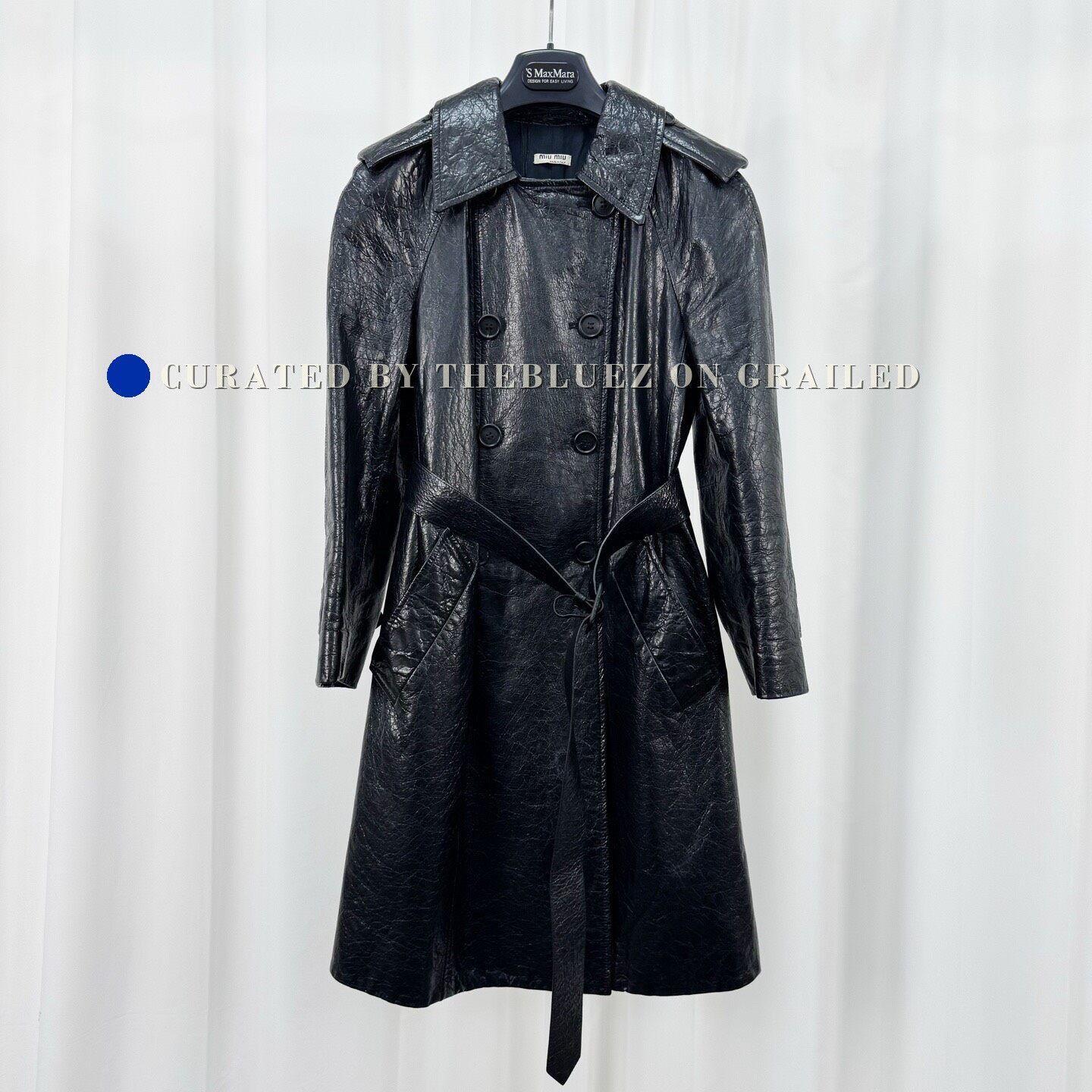 Miu Miu Miu Miu Black Double-Breasted Trench Coat Size S / US 4 / IT 40 - 1 Thumbnail