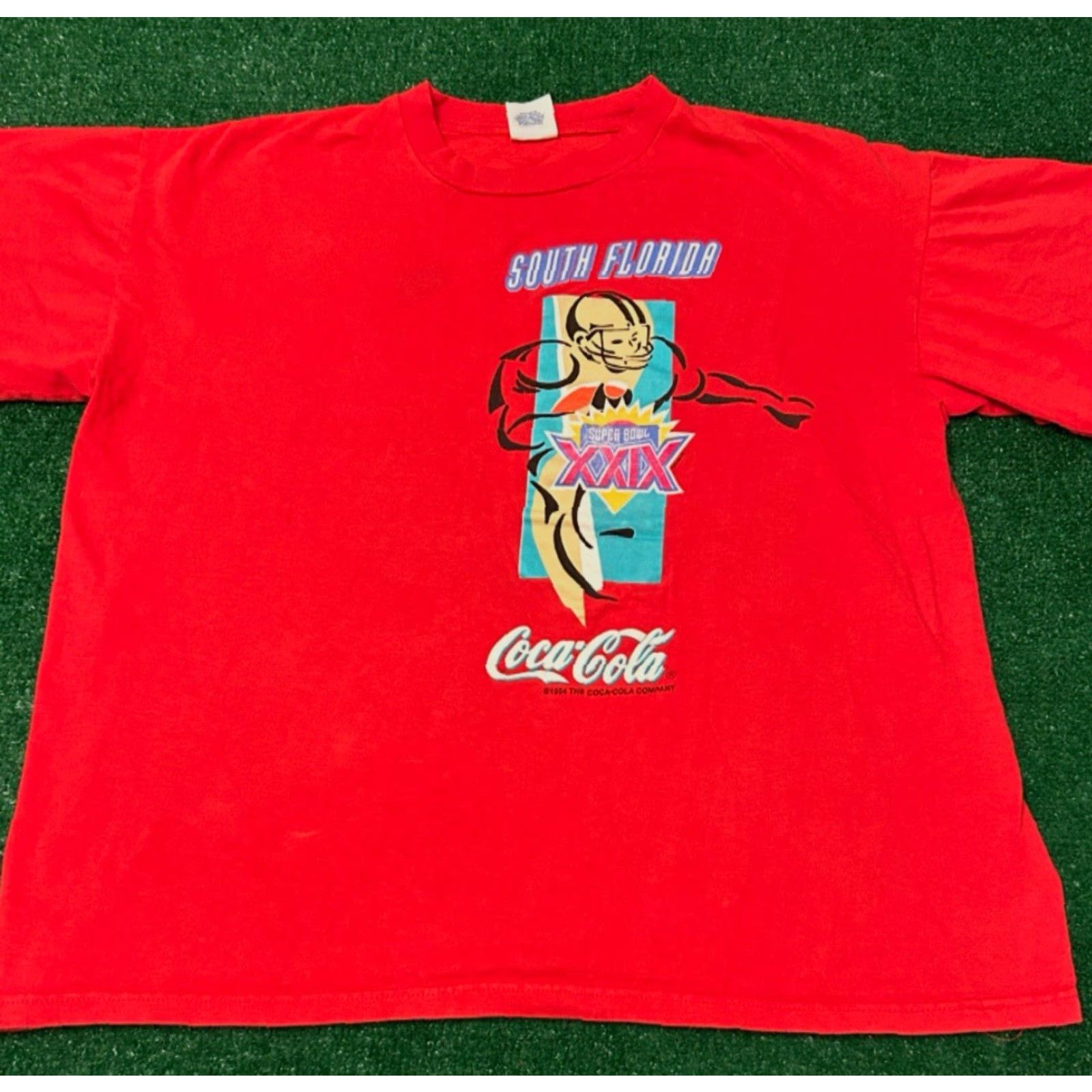 Logo 7 VINTAGE 90s NFL Super Bowl XIXX 1994 1995 Coca-Cola South Florida VTG Shirt XL Shirt Mens Red 90s Sports Florida Nike? Size US XL / EU 56 / 4 - 4 Thumbnail