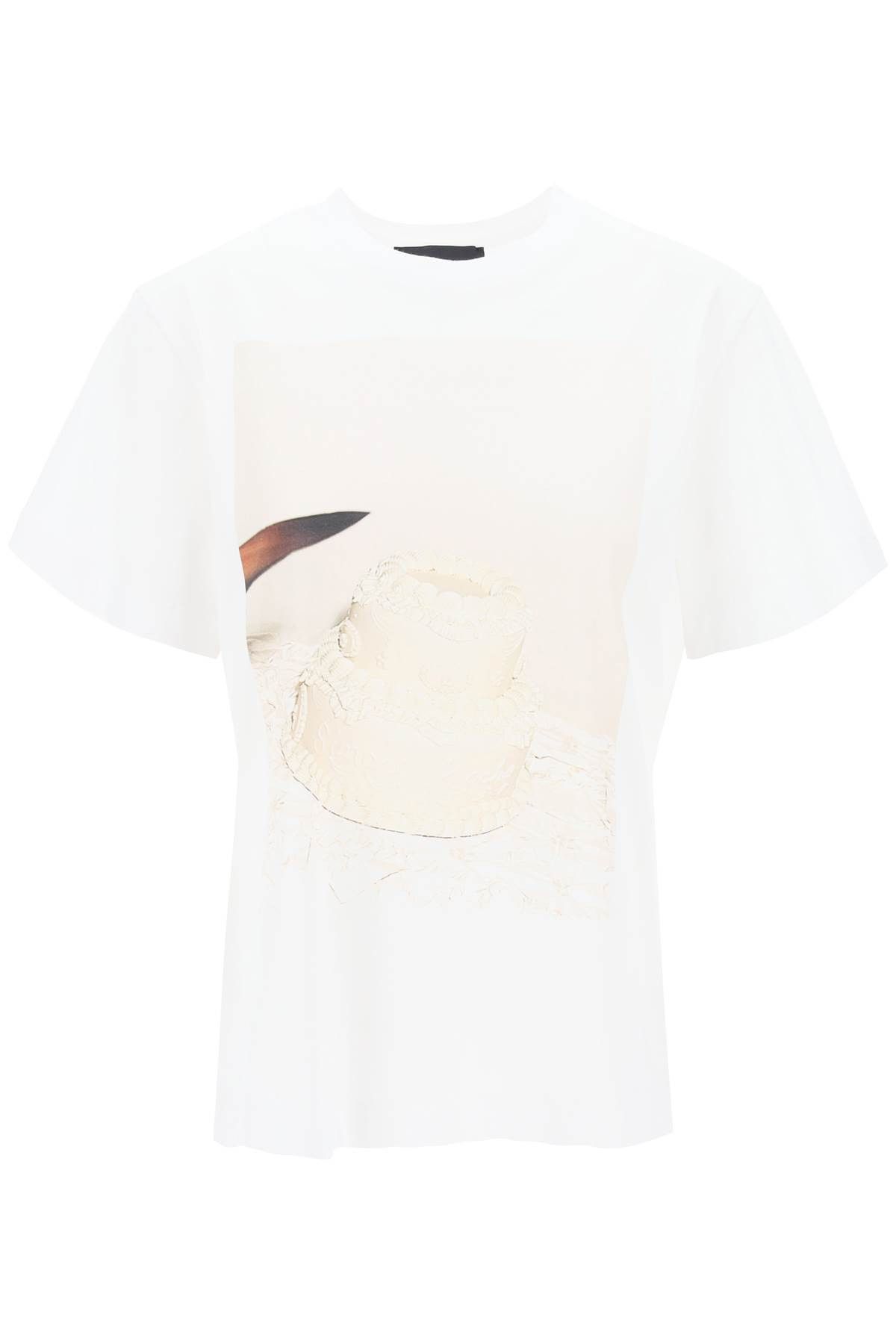 image of Simone Rocha Cutting Cake Crew-Neck T-Shirt in White, Women's (Size Large)
