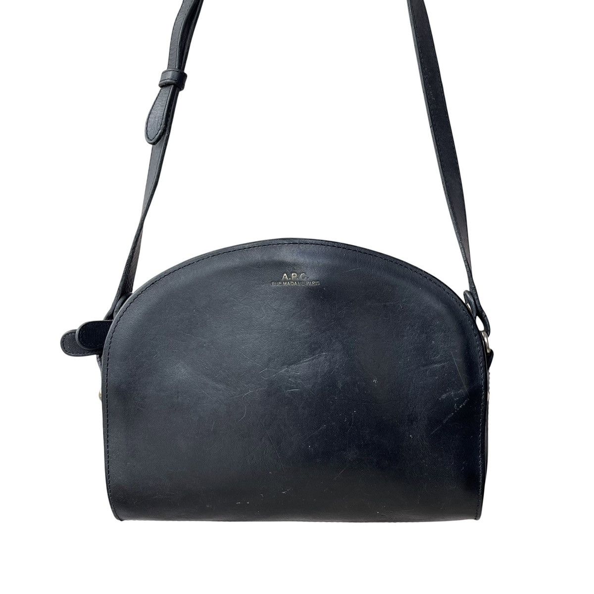 A.P.C. × Genuine Leather A.P.C Rue Madame Paris Demi-Lune Full Leather Crossbody Bag Size ONE SIZE - 3 Thumbnail