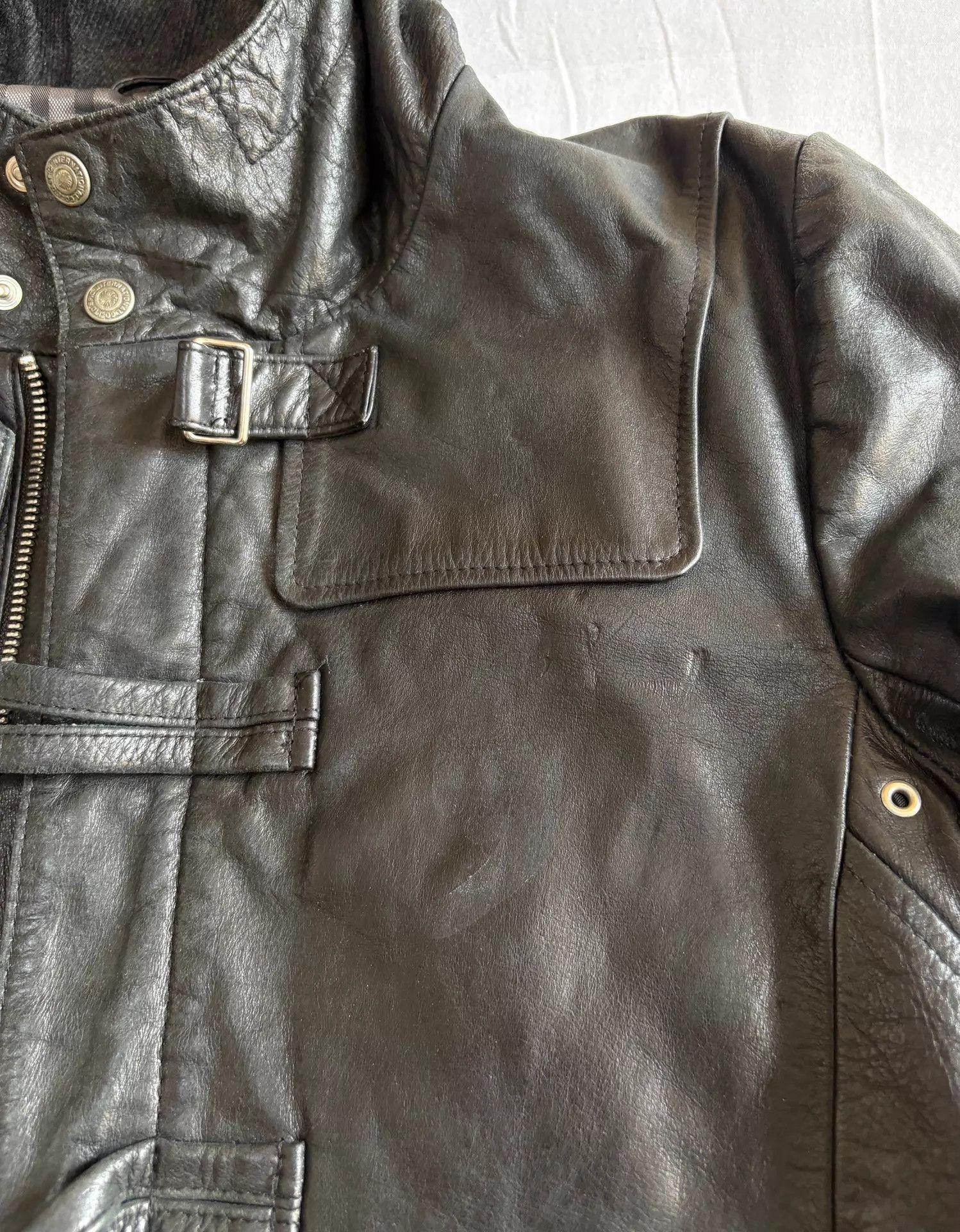 Tornado Mart Tornado Mart Vtg Hooded Leather Jacket Dbl Zip Strap 62/48 Size US M / EU 48-50 / 2 - 8 Thumbnail