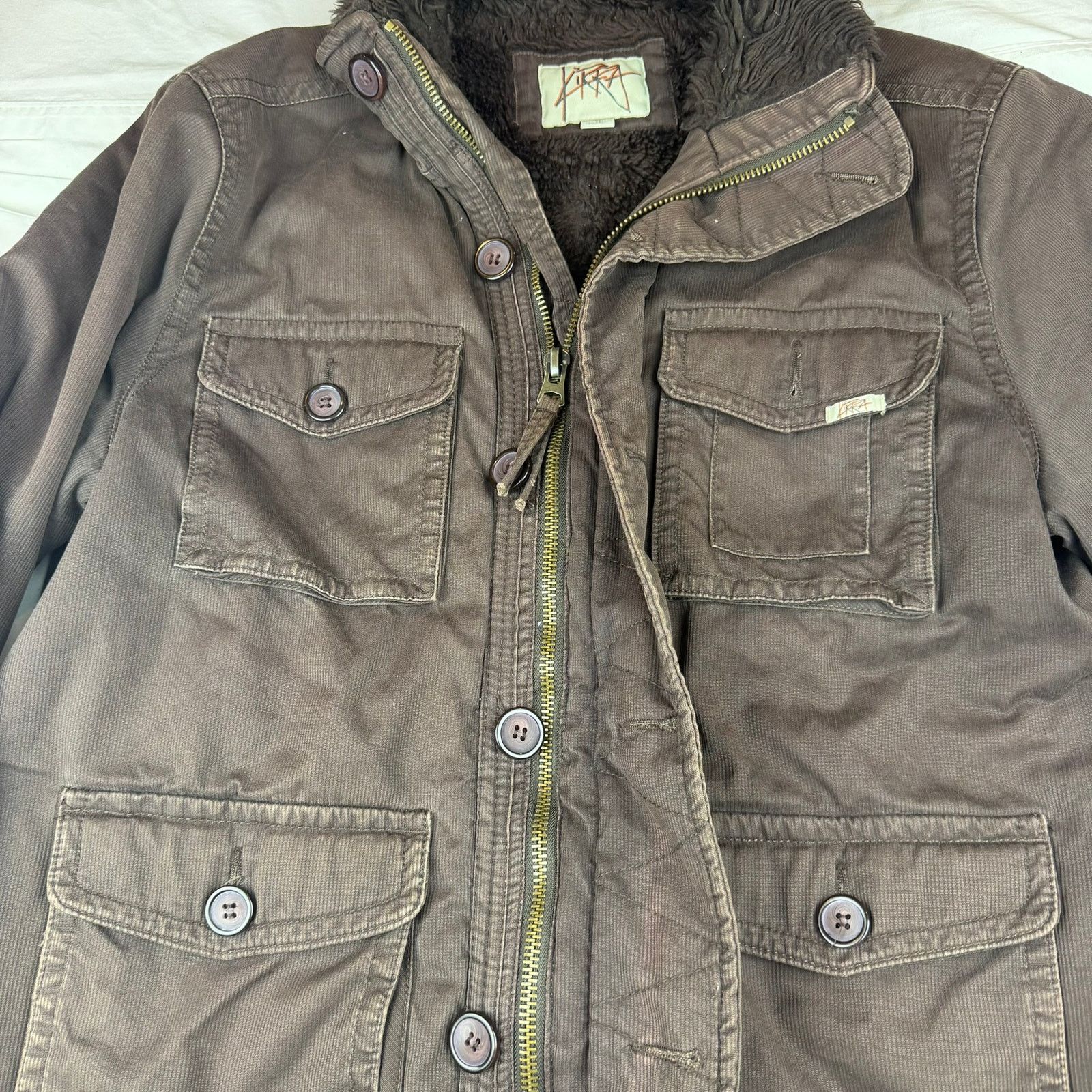 Kirra Y2K Kirra Brown Utility Jacket Faux Fur Collar Size L Size US L / EU 52-54 / 3 - 3 Thumbnail