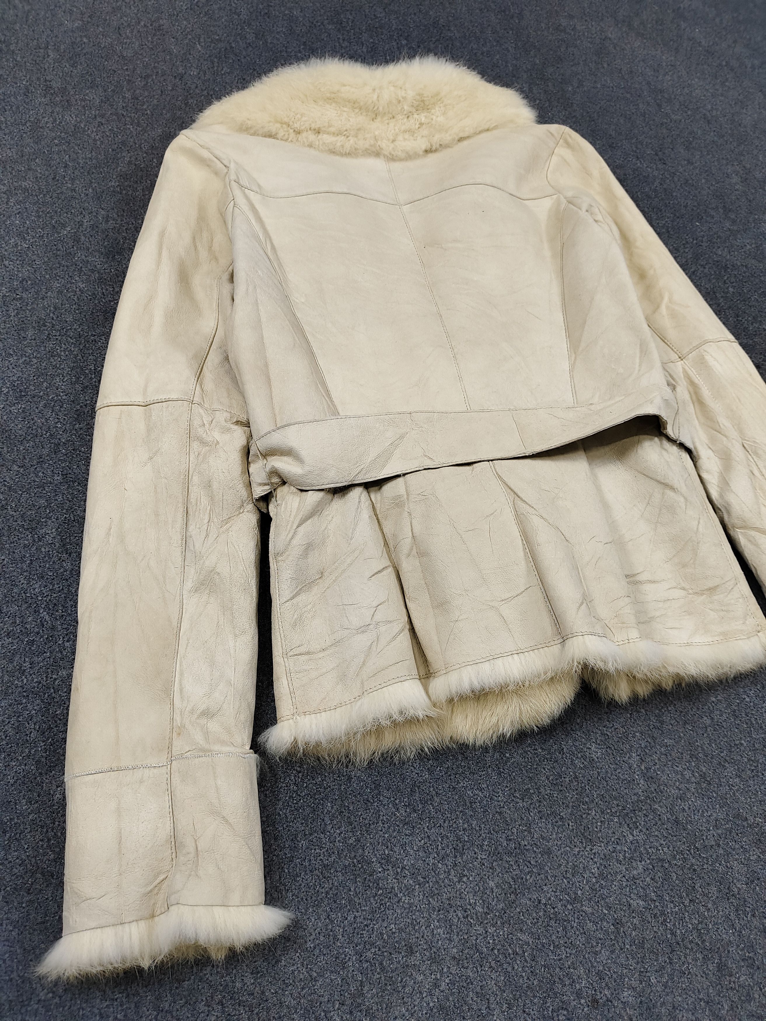 Japanese Brand 2000s Au Petit Matin🇯🇵 Boutique Belted Rabbit Fur Leather Size M / US 6-8 / IT 42-44 - 8 Thumbnail