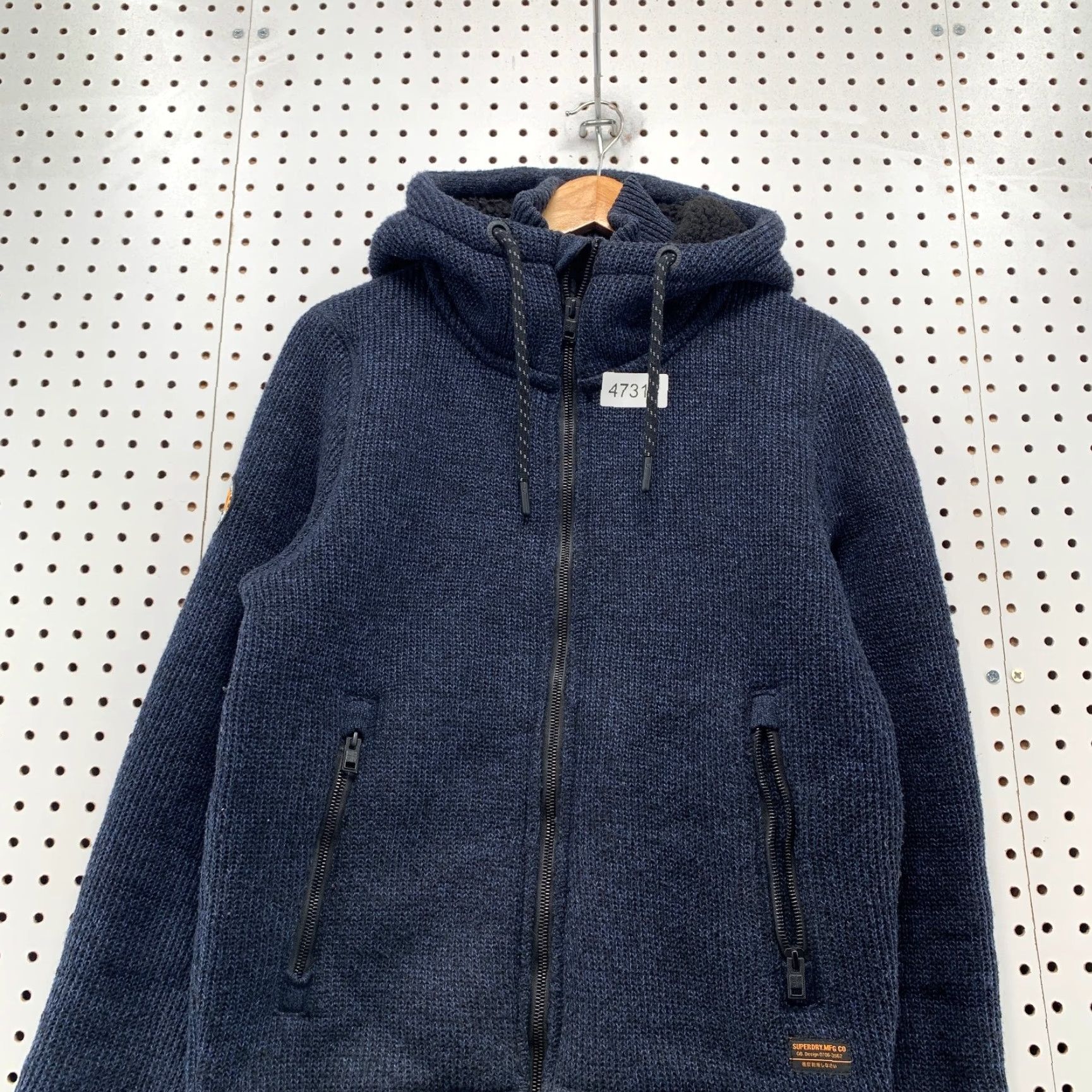 Superdry Superdry Jacket Mens Small Blue Heavy Thick Wool Hoodie Sherpa Lined Size US S / EU 44-46 / 1 - 5 Thumbnail