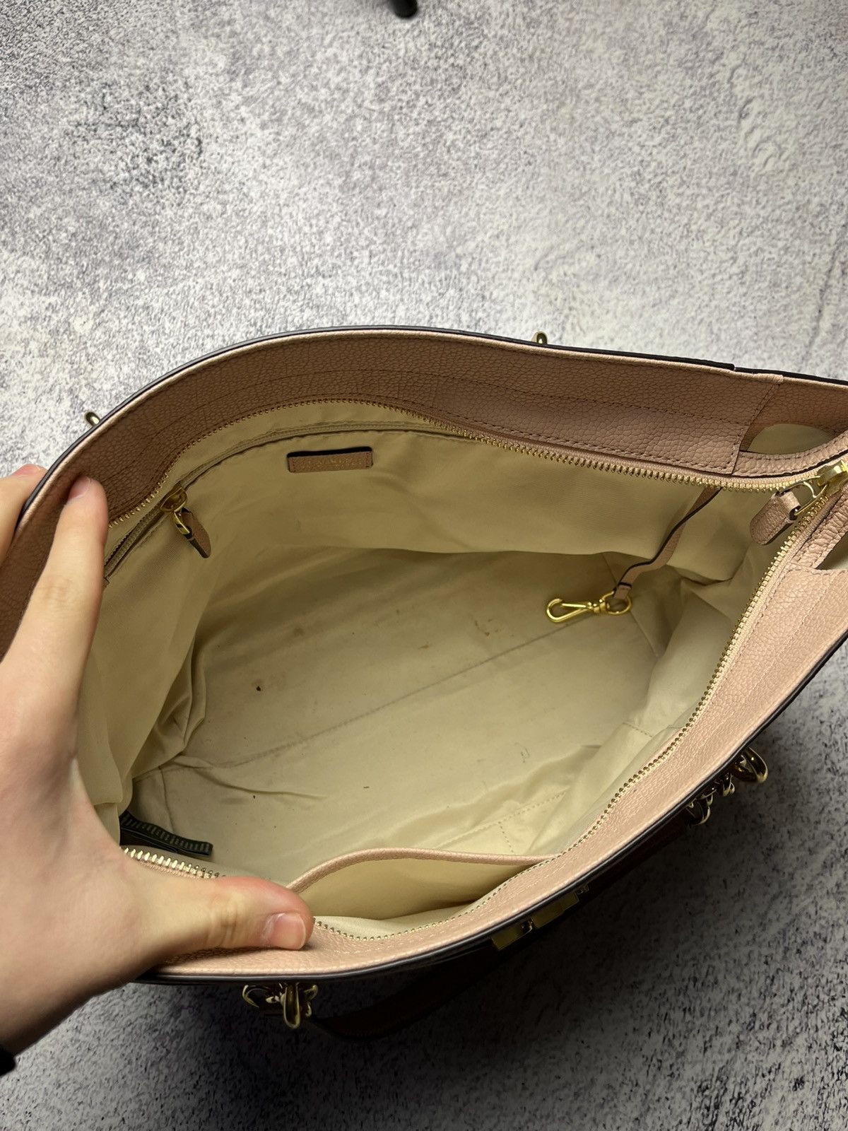 Polo Ralph Lauren LAUREN RALPH LAUREN MELLOW PINK LEATHER MEDIUM GRAB BAG Size ONE SIZE - 12 Thumbnail