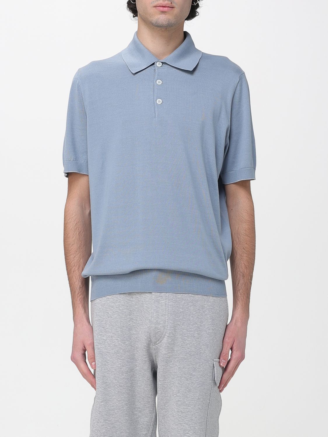 Brunello Cucinelli Brunello Cucinelli Polo Shirt Men Blue Size US L / EU 52-54 / 3 - 1 Thumbnail