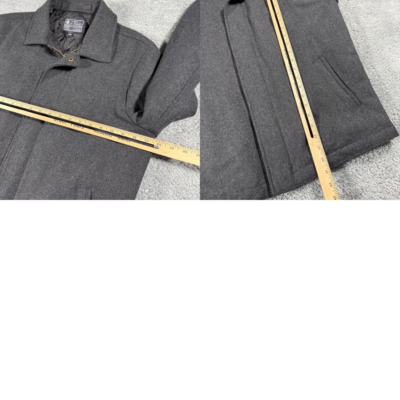J.Crew J.Crew Wool Blend City Jacket Mens Large Charcoal Full Zip Quilted Lined Heavy Size US L / EU 52-54 / 3 - 8 Thumbnail
