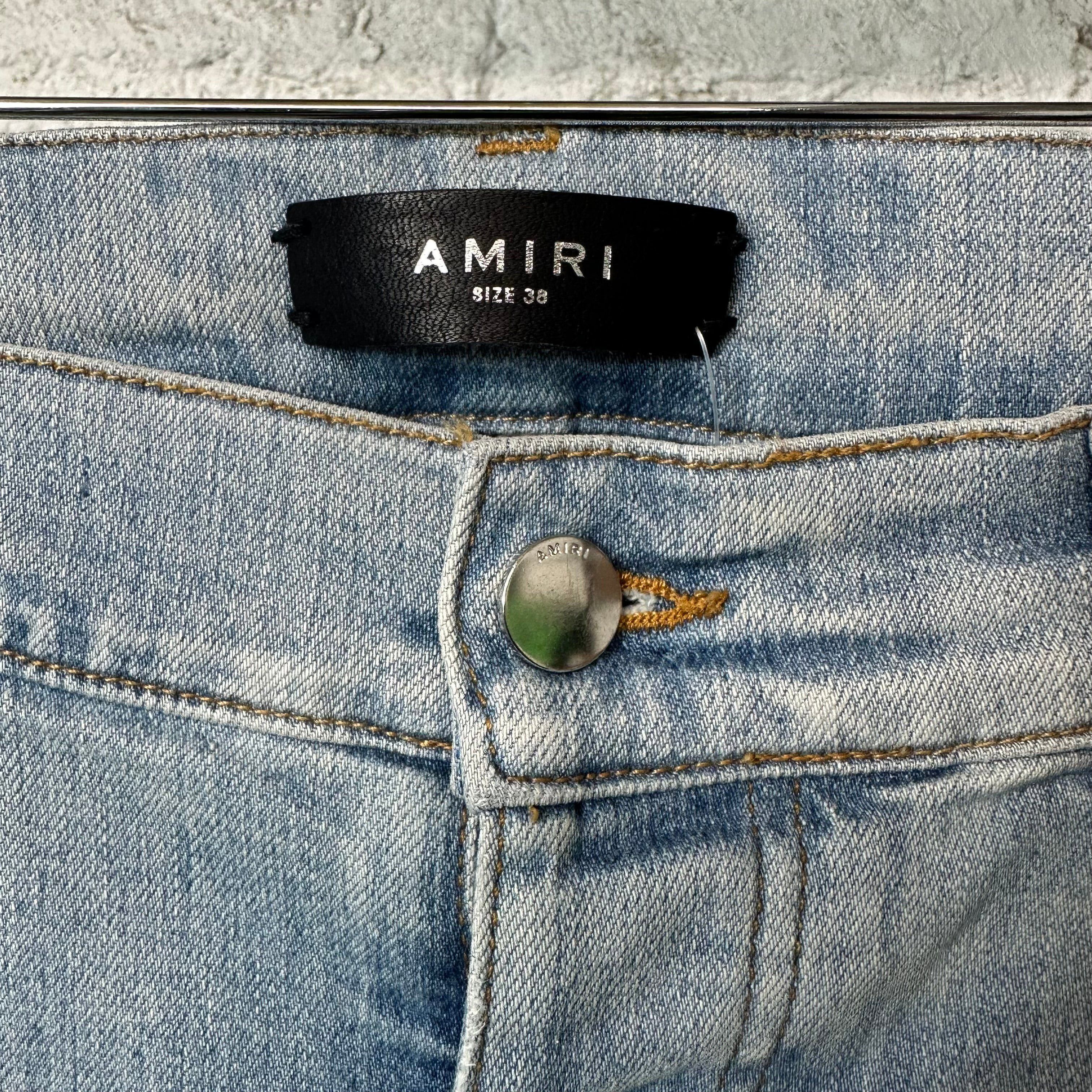 Amiri Amiri MX1 White Canvas Bleached Blue Denim Jeans Sz 38 Size US 38 / EU 54 - 3 Thumbnail