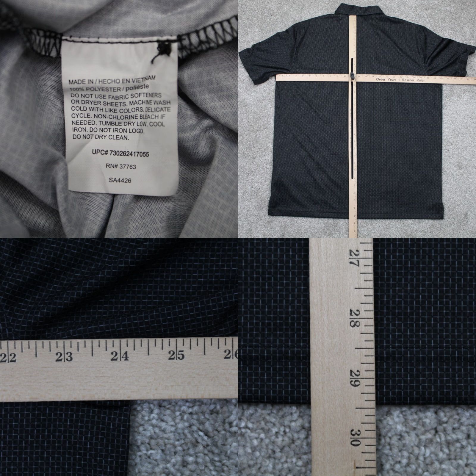 Callaway Callaway Opti-Dri Polo Shirt Mens Large Black Geometric Short Sleeve S/S Golf Pullover Polo Shirt Size US L / EU 52-54 / 3 - 8 Thumbnail