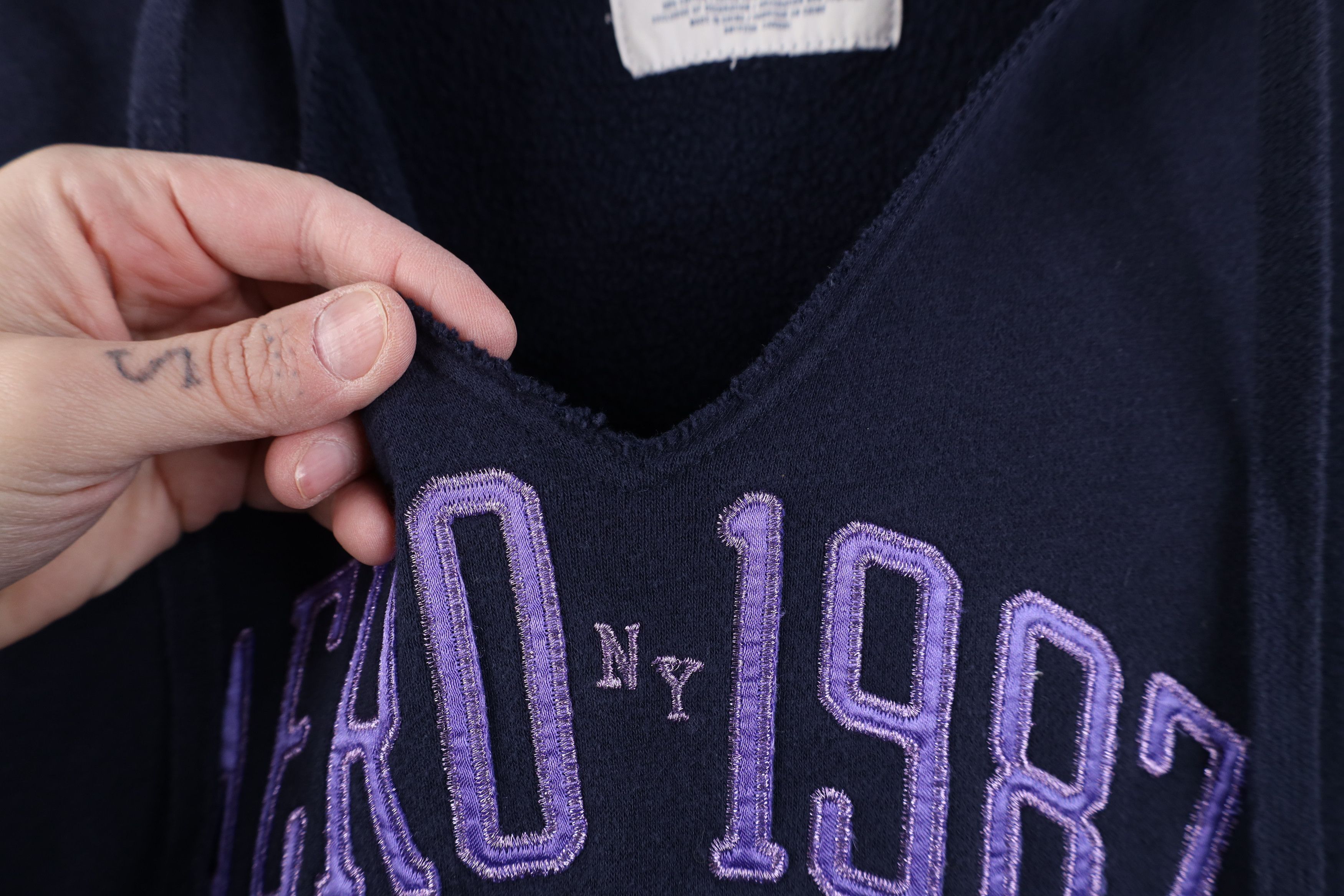 Aeropostale Vintage 90s Y2K Aeropostale Bella Hoodie Sweatshirt Blue Size XL / US 12-14 / IT 48-50 - 8 Thumbnail