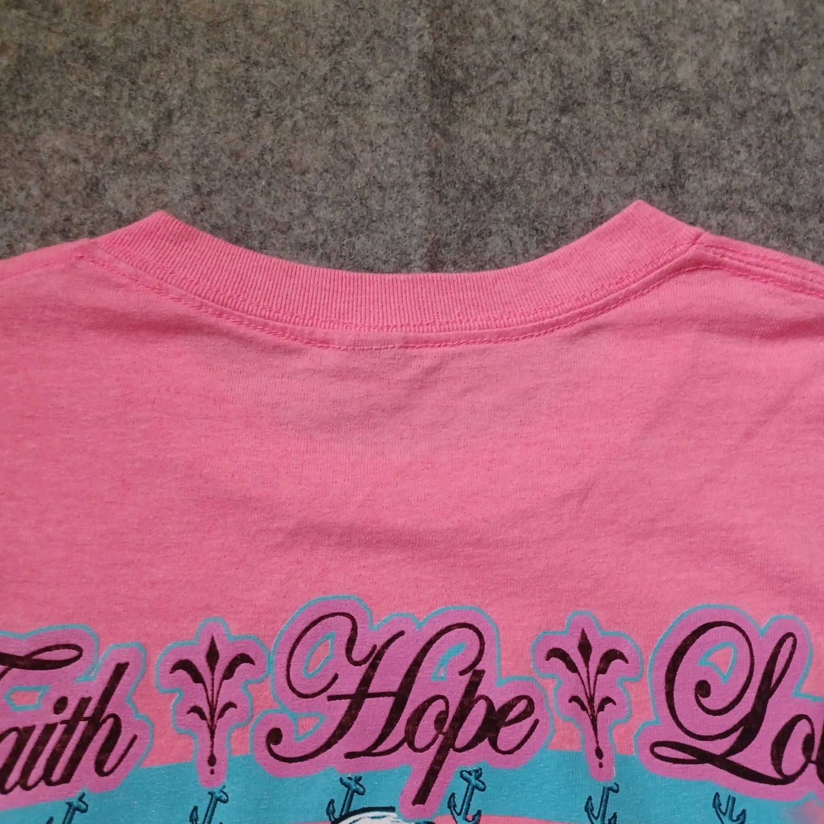 Vintage Jesus T Shirt Pink Cross Logo Graphic Anchored In Christ Faith Hope Love Large Men Regular Short Sleeve Crew Neck SVG Size US L / EU 52-54 / 3 - 3 Thumbnail