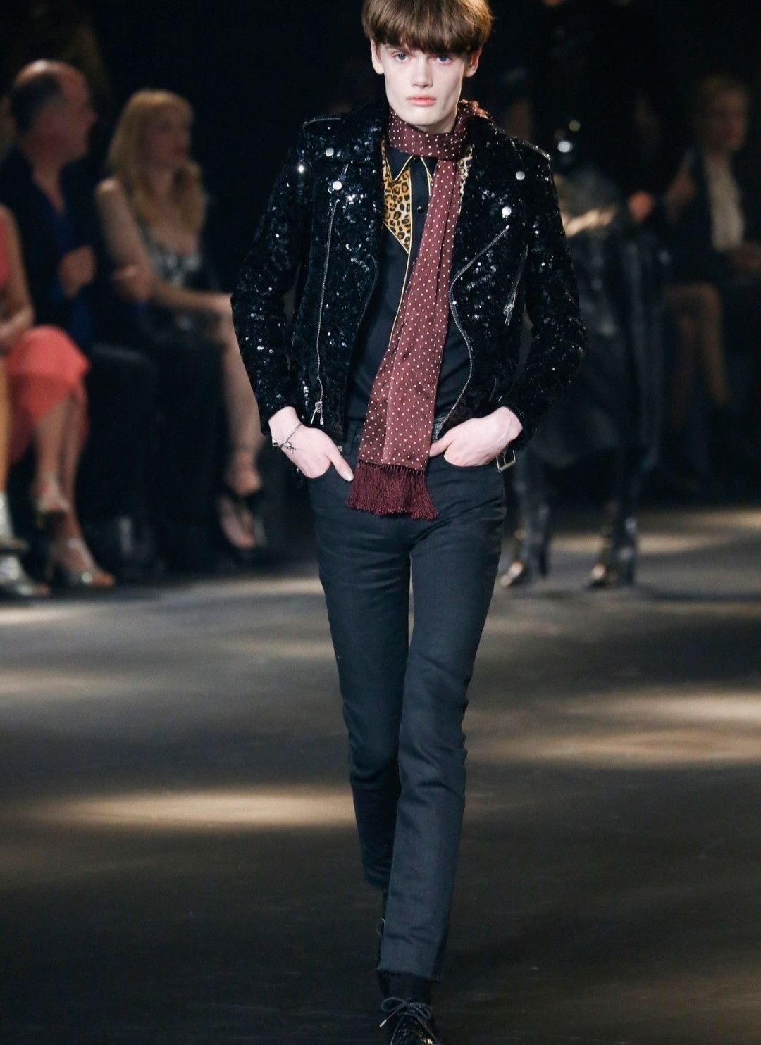 Saint Laurent Paris saint laurent Black Scale Sheepskin Leather Jacket-2505 Size US M / EU 48-50 / 2 - 6 Thumbnail