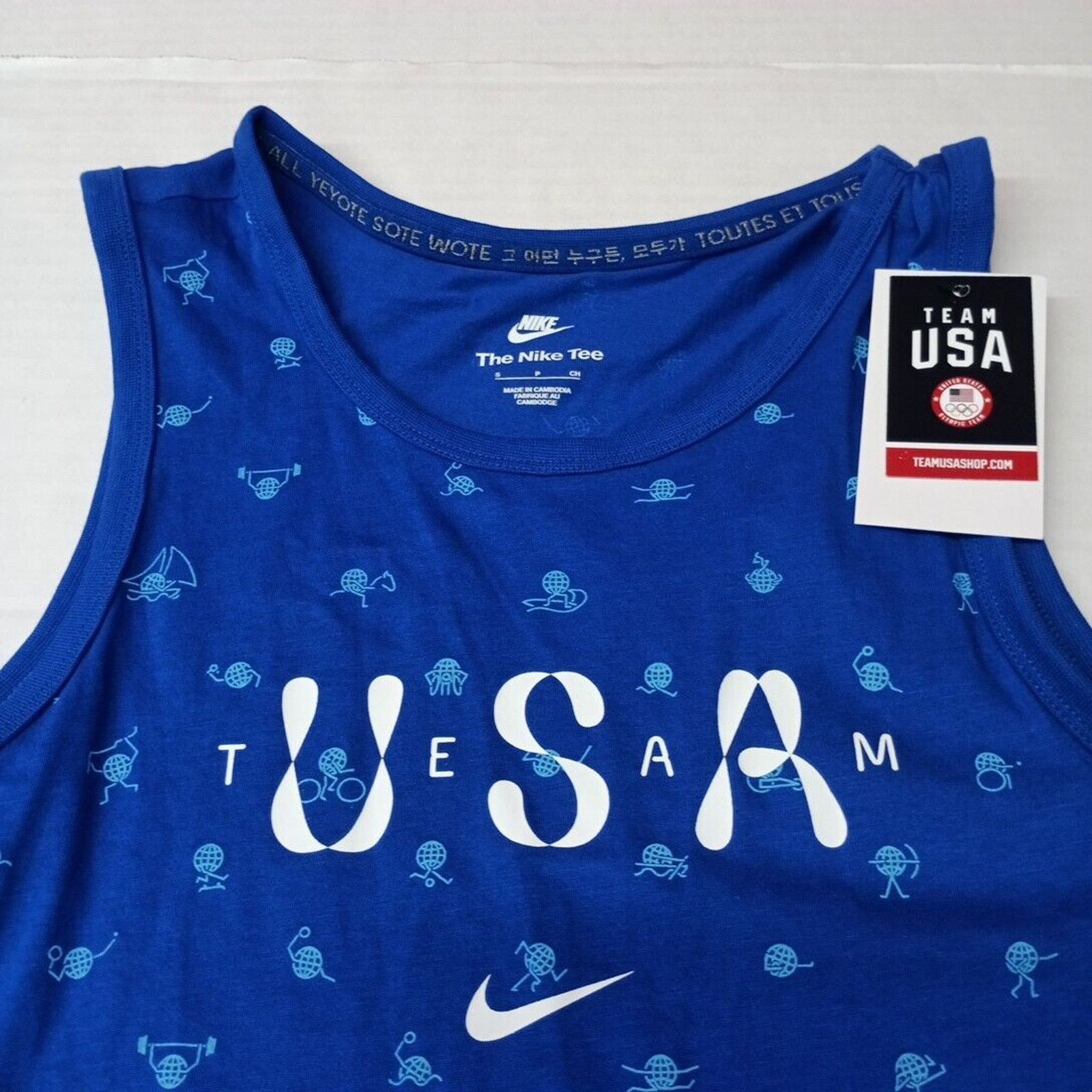 Nike Nike USA Club Tank Top Mens S Blue All Over Print FN0879-417 Size US S / EU 44-46 / 1 - 2 Thumbnail