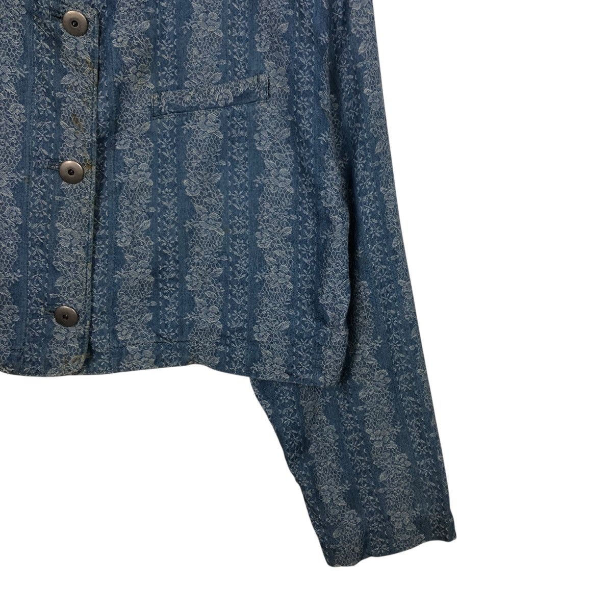 Vintage 📌Rich Blue Vintage Cropped Jacket Simple Life Issey Miyake Size M / US 6-8 / IT 42-44 - 6 Thumbnail