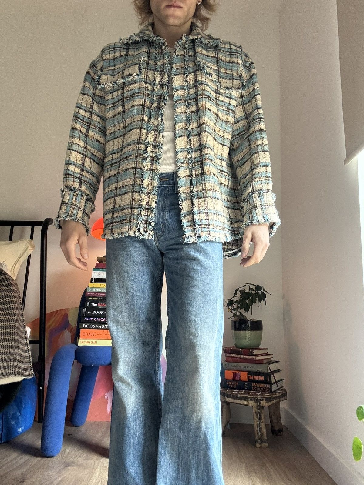 MSGM Unique MSGM Frayed Tweed Chanel-inspo Jacket Size L / US 10 / IT 46 - 1 Thumbnail