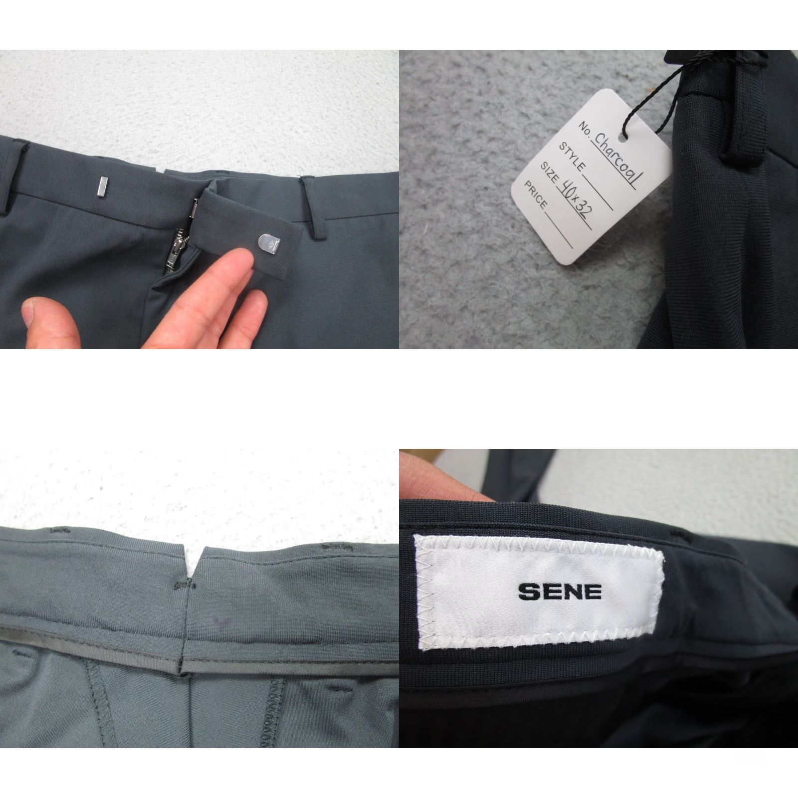 Vintage Sene Pants Mens 42x34 Gray Soho Flex Tech Stretch Performance Dress Slacks Shirt Pants Size US 42 / EU 58 - 8 Thumbnail
