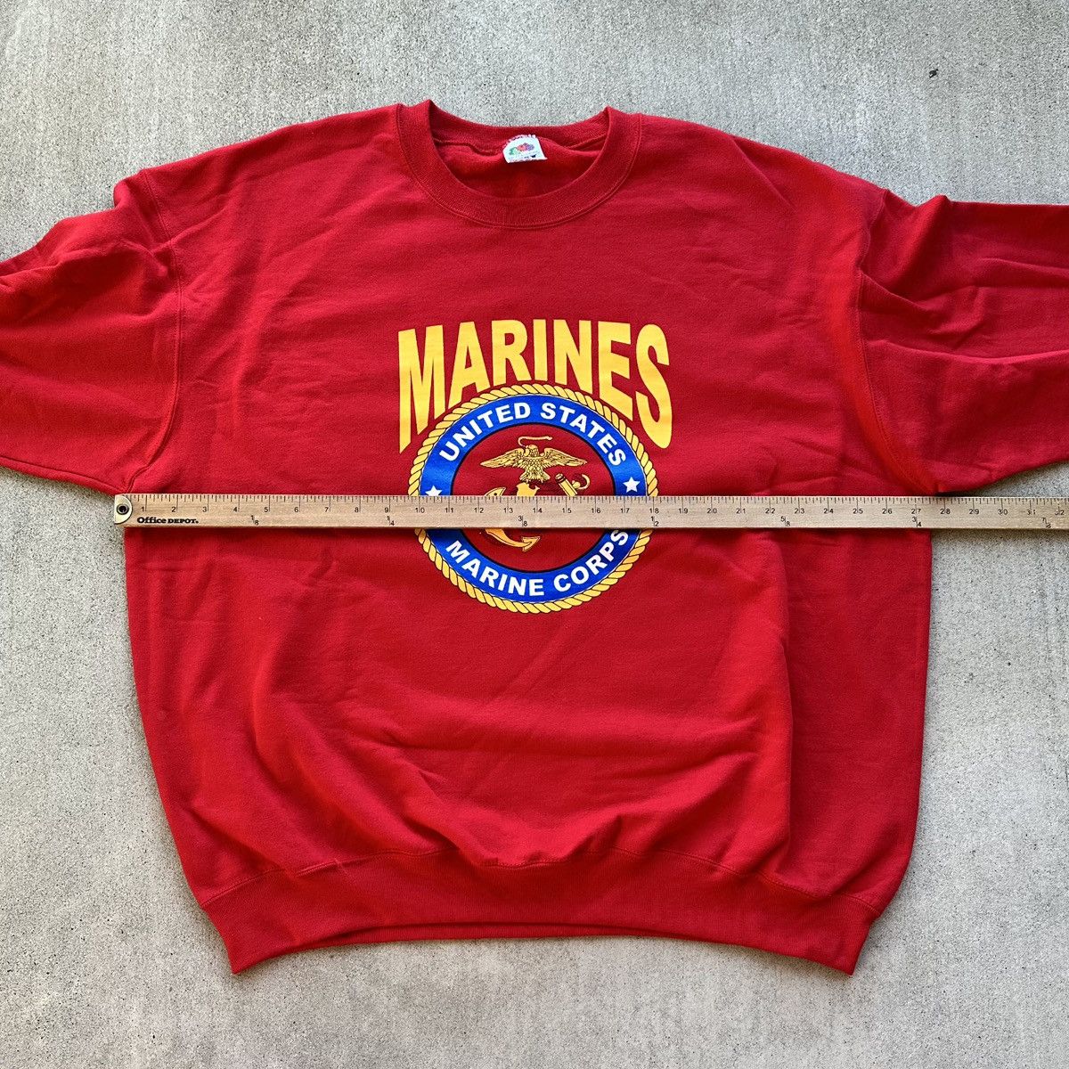 Fruit Of The Loom Vintage United States Marines Sweatshirt Men Side 2XL Red Size US XXL / EU 58 / 5 - 4 Thumbnail