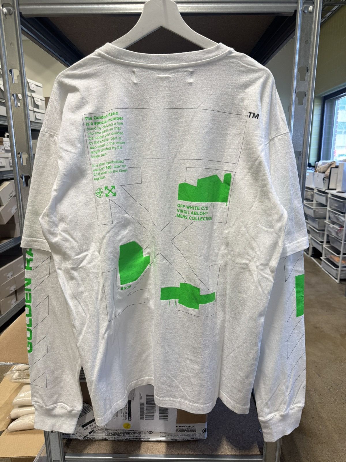 Off-White Off-White Golden Ratio Long Sleeve T-Shirt NEW 550$ Size US M / EU 48-50 / 2 - 1 Thumbnail
