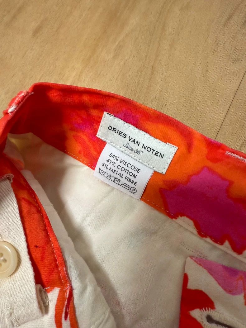 Dries Van Noten Dries Van Noten size:36 Red and white flower-patterned tro Size 22" - 2 Thumbnail