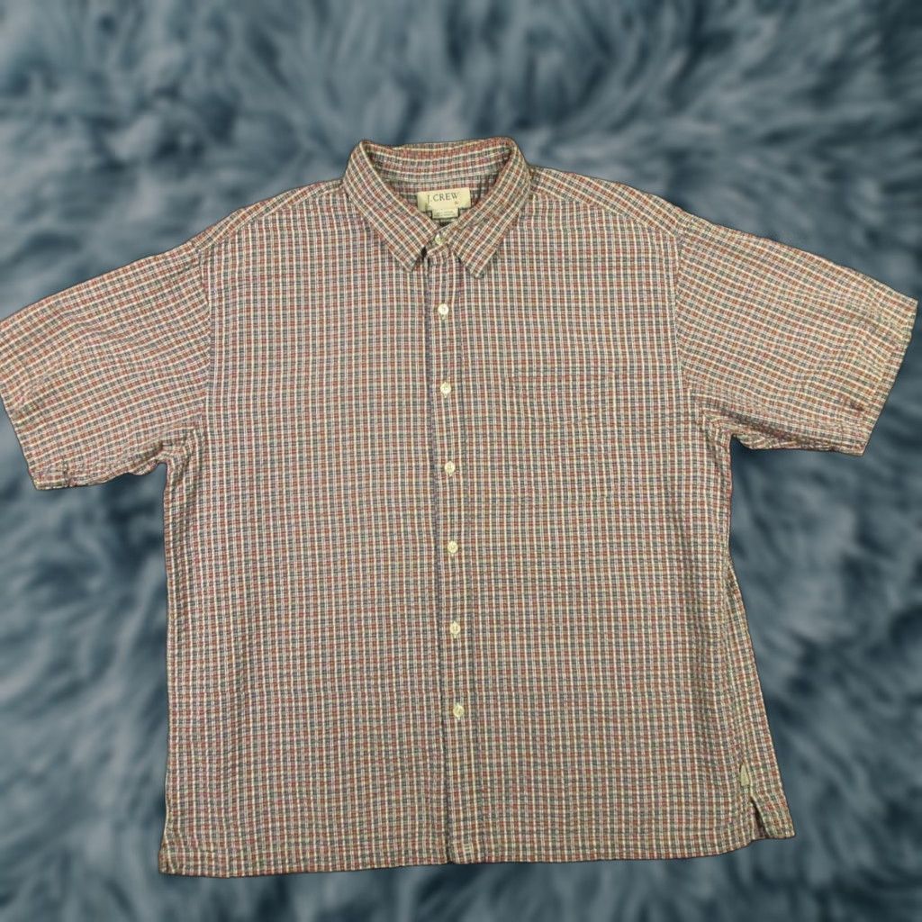 J.Crew J.CREW Seersucker Short Sleeve Button Shirt Mens XL Multicolor Striped Classic Pocket Button-Up Shirt Size US XL / EU 56 / 4 - 1 Thumbnail