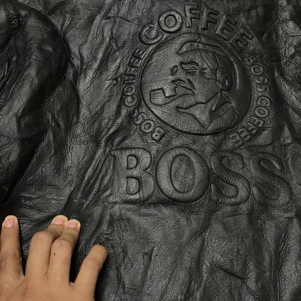 Japanese Brand Vintage 00's Suntory Boss Coffee Cowhide Leather Jacket Size US M / EU 48-50 / 2 - 3 Thumbnail