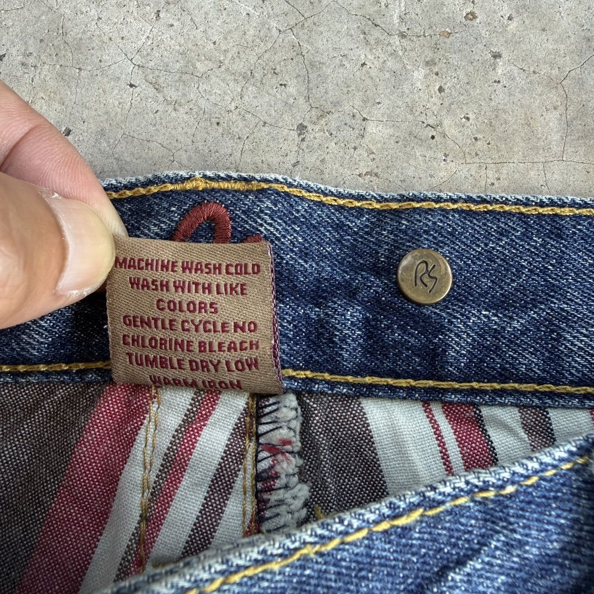 Japanese Brand W32x30 Vintage Snap Red Flare Faded Denim Jean Pants Size US 33 - 15 Thumbnail