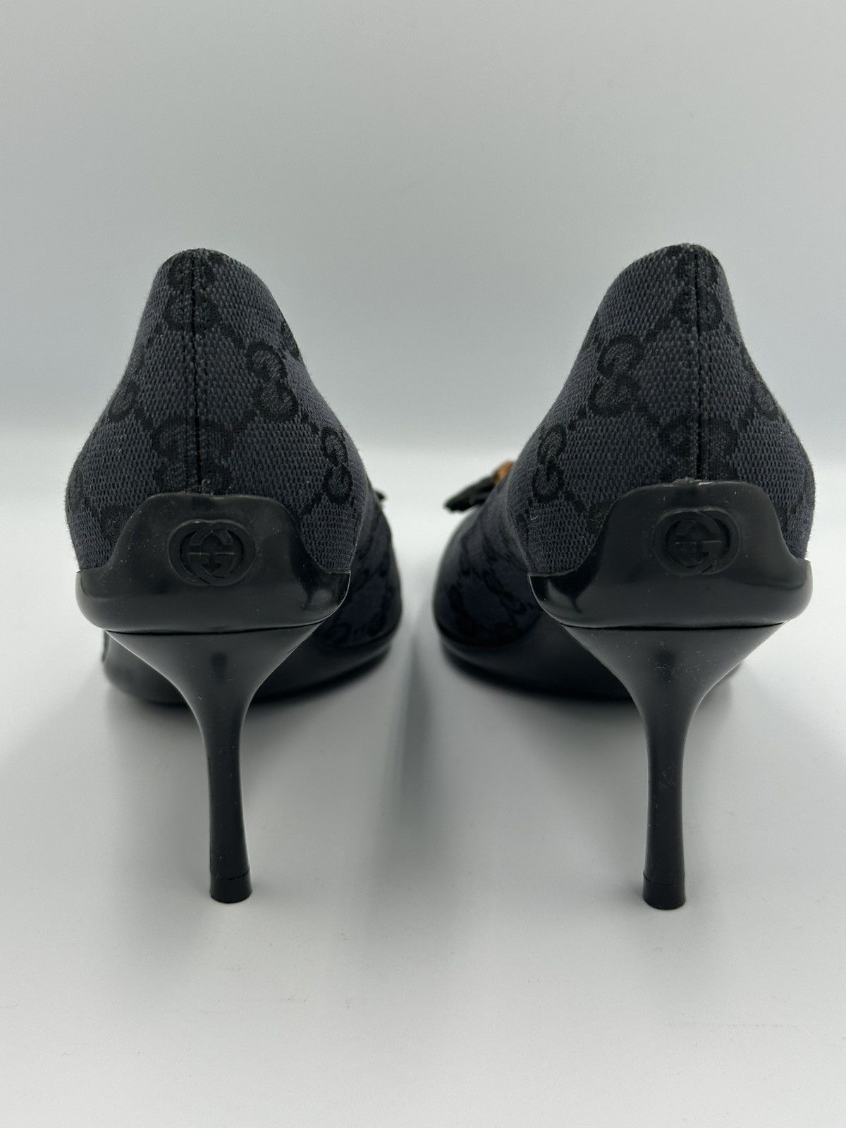 Gucci Gucci GG Canvas Bamboo Tassel Pumps Black Monogram Size US 7 / IT 37 - 6 Thumbnail
