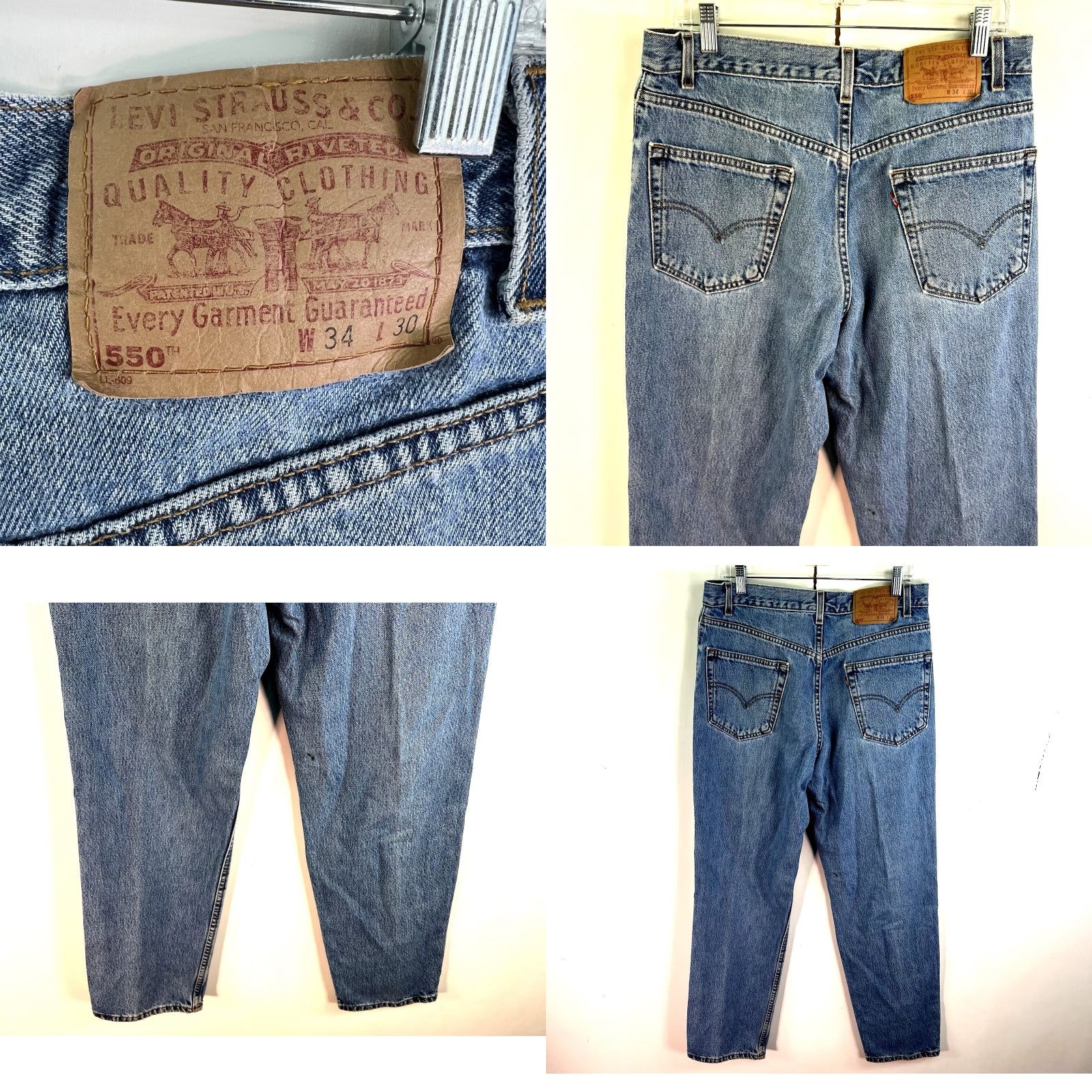 Levi's Vintage Levi's Jeans 550 Relaxed Fit Straight Jeans Men's Size 34 x 30 Blue Denim USA Size US 34 / EU 50 - 8 Thumbnail