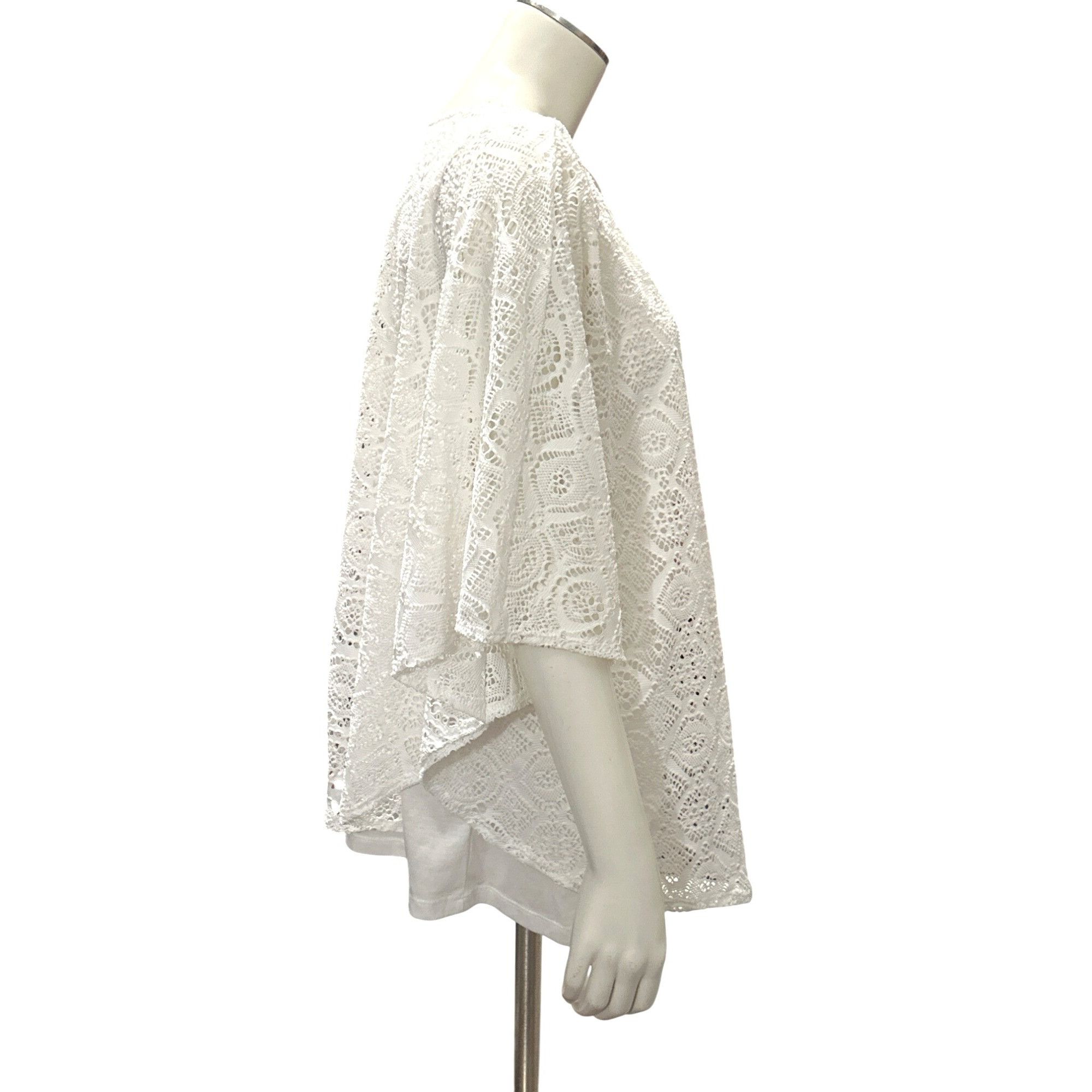 Other Ivy Ridge White Crochet Lace Blouse With Open Back Flutter S Size L / US 10 / IT 46 - 6 Thumbnail