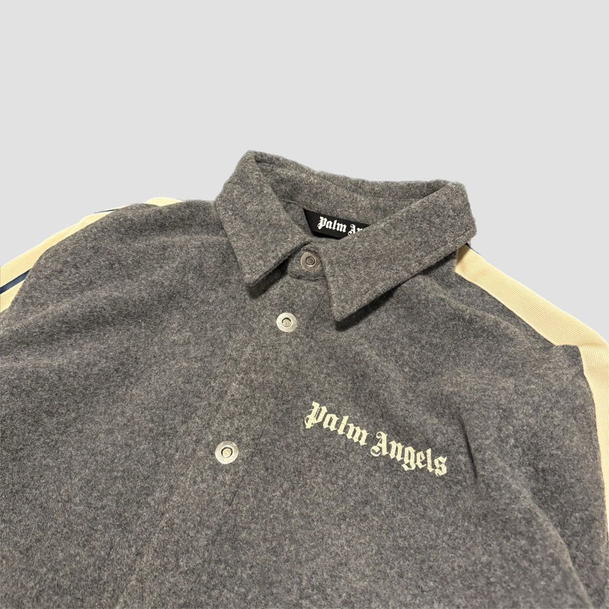 Palm Angels Palm Angels Wool Track Overshirt Size US M / EU 48-50 / 2 - 9 Thumbnail