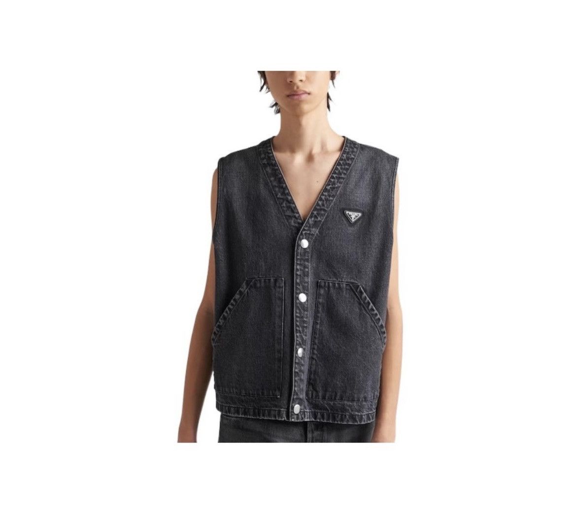 Prada Prada Triangle Logo Denim Vest wxx Size US M / EU 48-50 / 2 - 1 Thumbnail