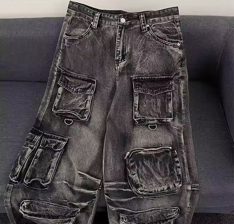 Japanese Brand × Jean Multi-pocket Bottom Belt Wide Leg Denim Jean Size US 32 / EU 48 - 4 Thumbnail