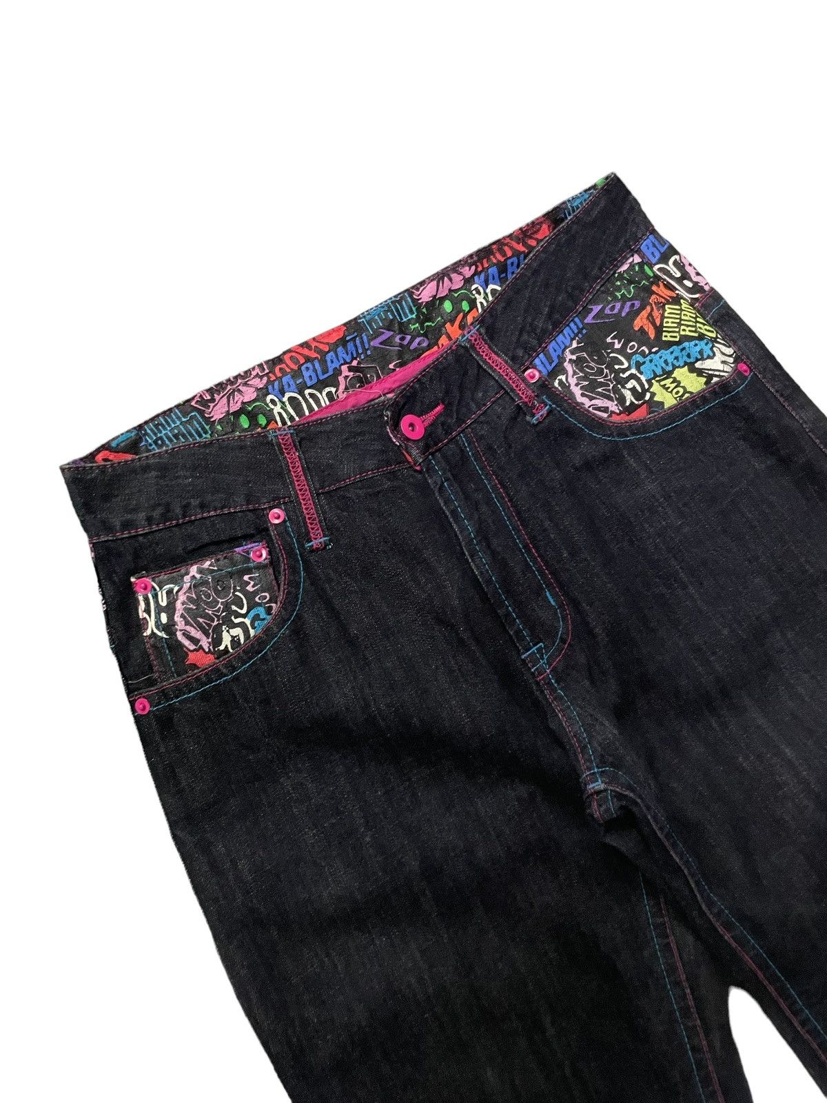 Japanese Brand Clone Devgru Daicock graffiti Evisu Styled Men Denim Pants Size US 30 / EU 46 - 16 Thumbnail