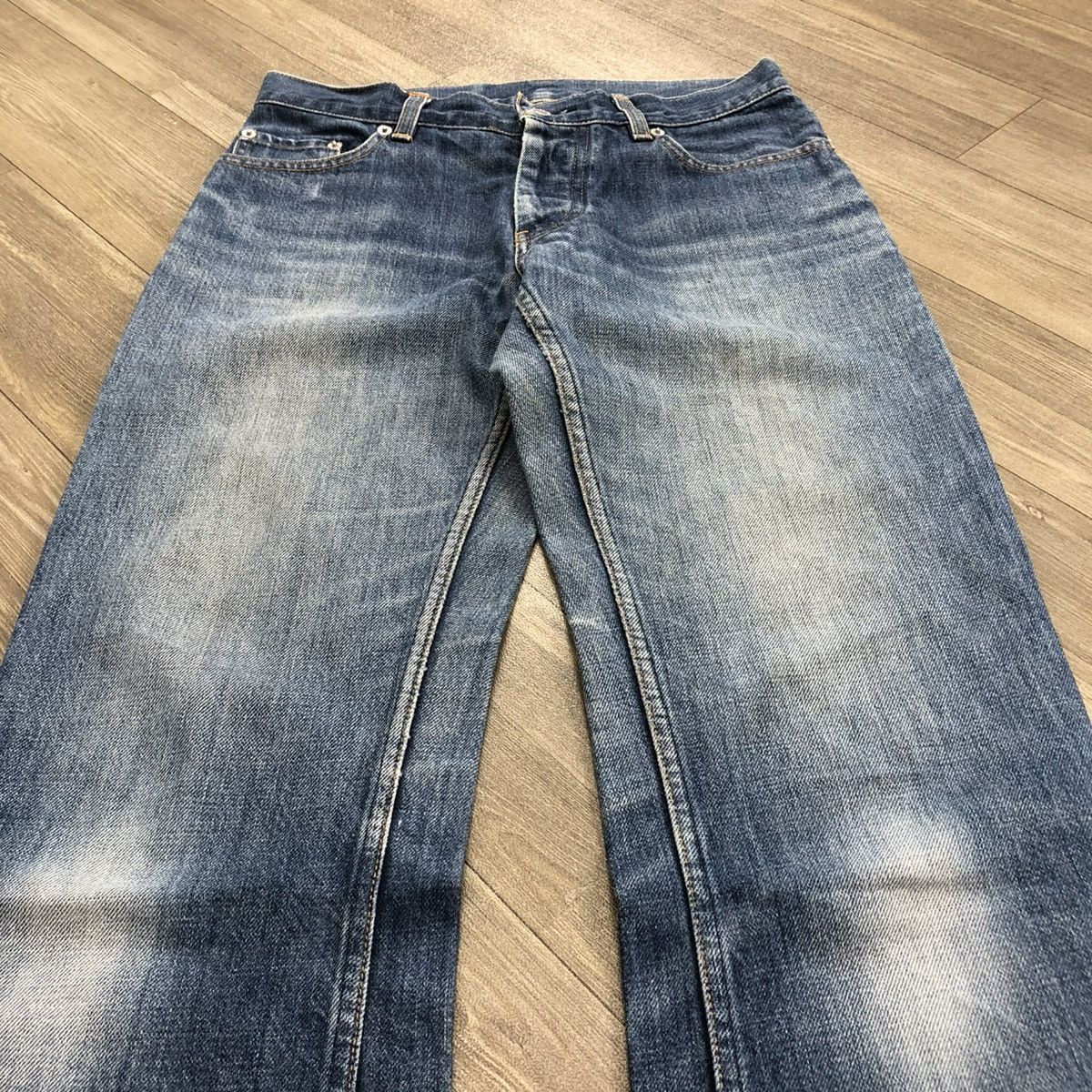 Helmut Lang Vintage Helmut Lang Faded Classic Denim Bootcut Flared Jeans Size US 29 - 4 Thumbnail