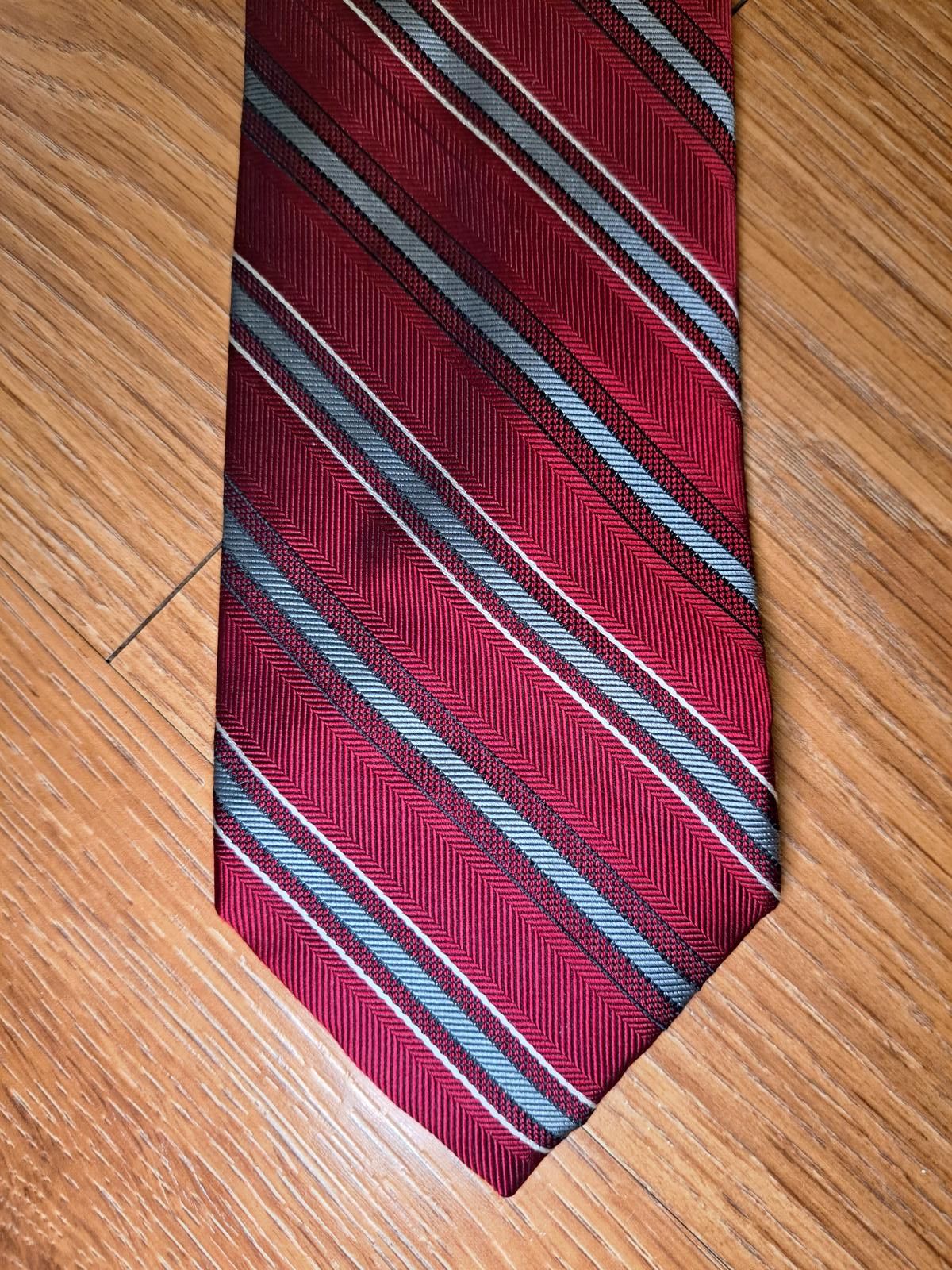 Jos. A. Bank Jos A Bank Silk Tie Red Multicolor Striped Herringbone Size ONE SIZE - 1 Thumbnail