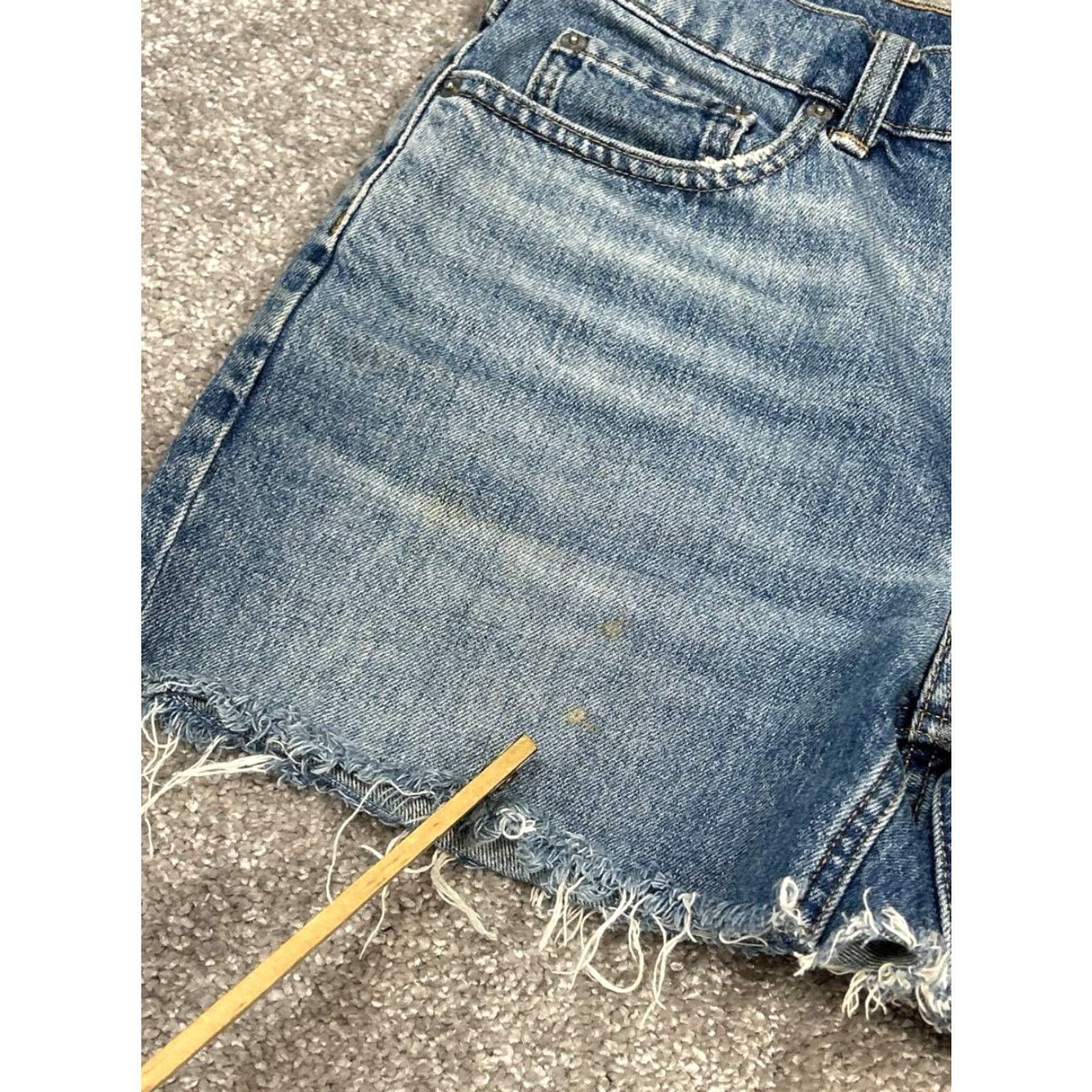 Everlane Everlane Denim Shorts Womens 27 Blue Cut Off Cotton High Rise Frayed Hem Size 27" / US 4 / IT 40 - 3 Thumbnail
