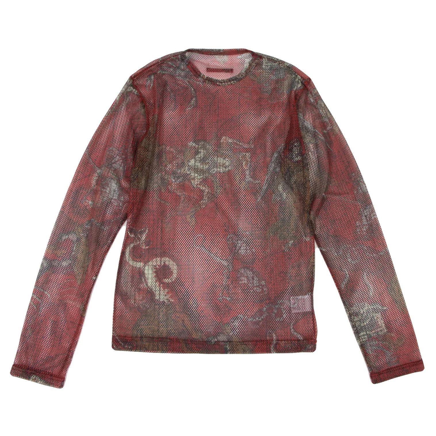 Jean Paul Gaultier Printed Mesh T-shirt in Red, Black, and White Size 48 Size US M / EU 48-50 / 2 - 1 Thumbnail