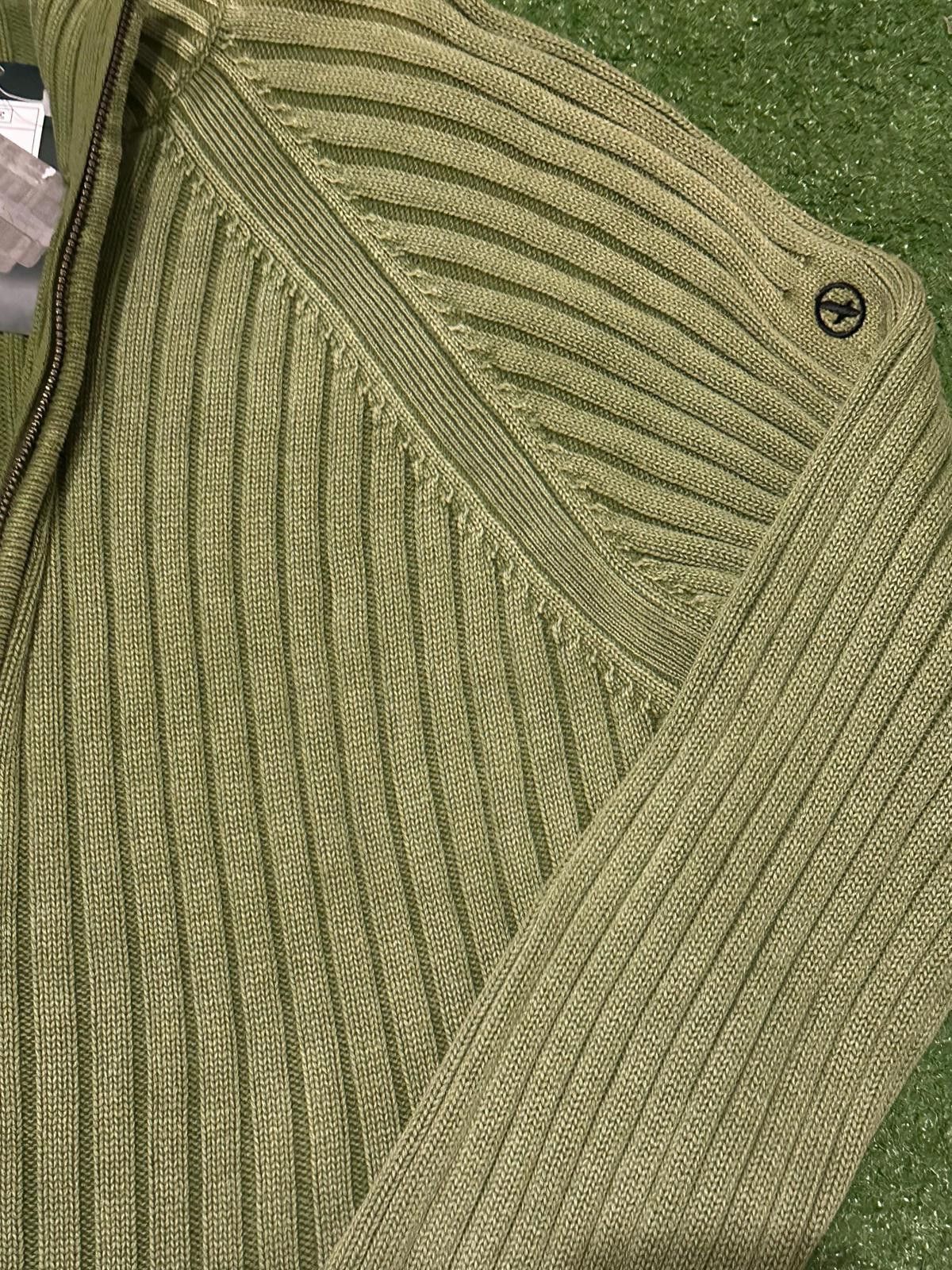 Aigle Aigle Olive Green Ribbed Zip-Up Sweater Size S / US 4 / IT 40 - 3 Thumbnail