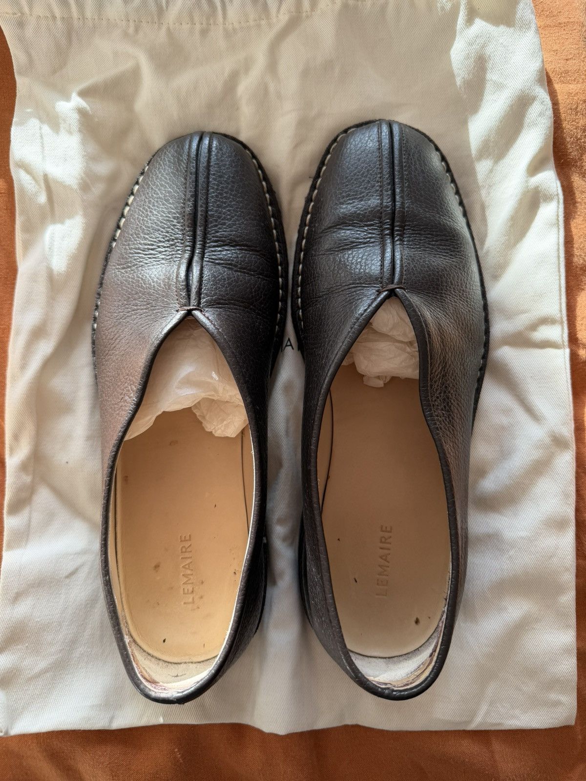 Lemaire Lemaire Dark Brown Crepe Loafers US8.5 Size US 8.5 / EU 41-42 - 6 Thumbnail