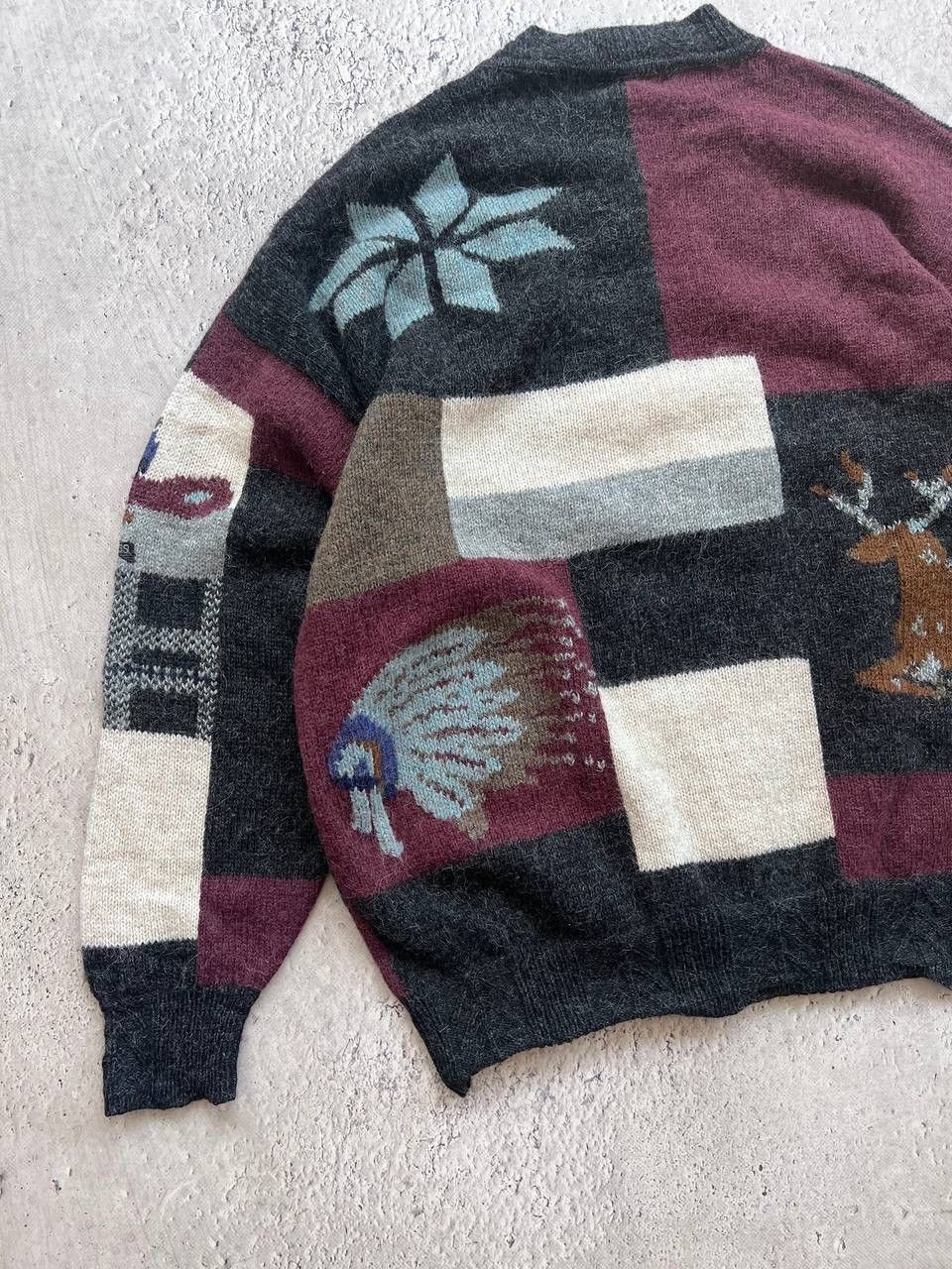 Hugo Boss × Vintage Hugo Boss wool sweater patterned jumper vintage 90’s boxy Size US M / EU 48-50 / 2 - 9 Thumbnail