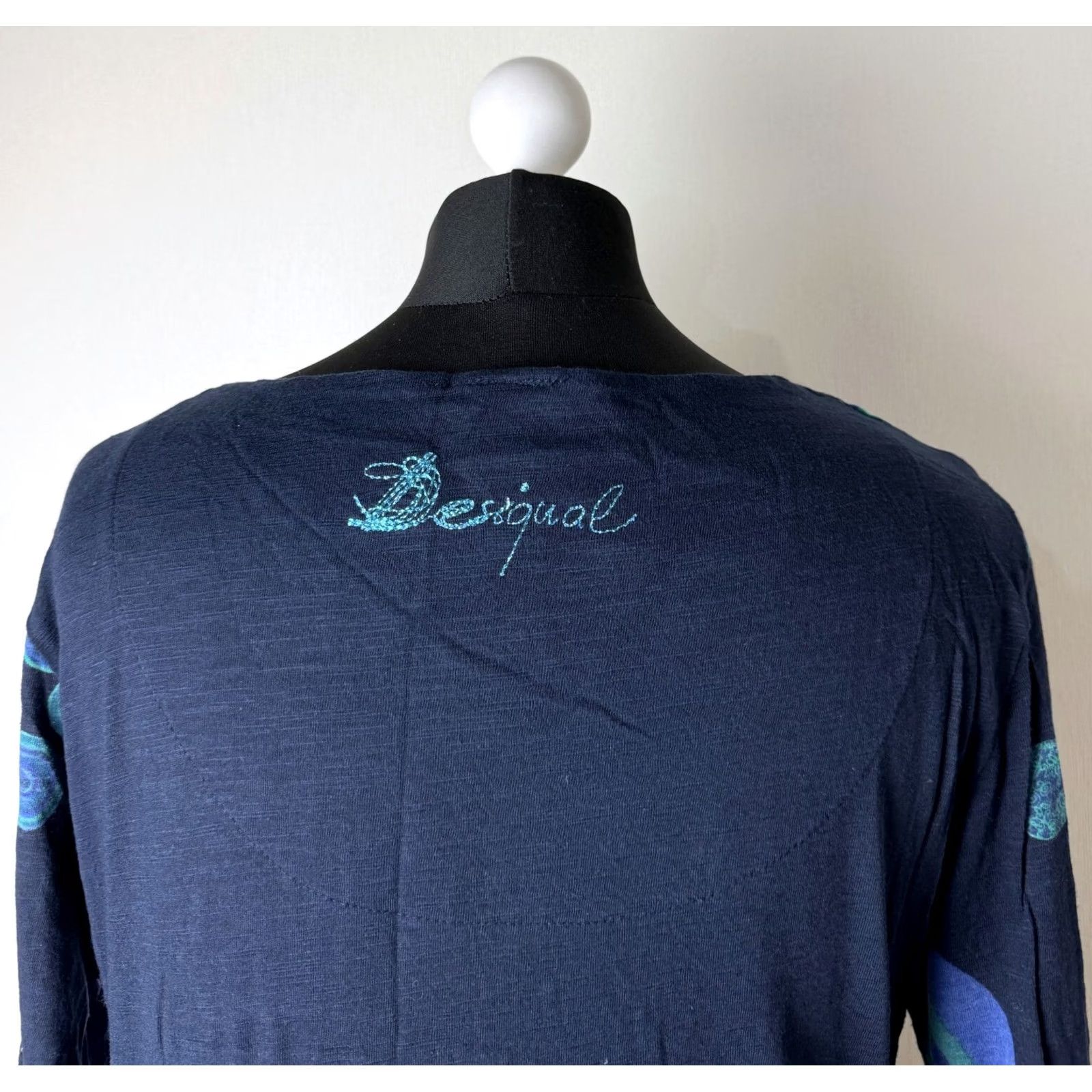 Desigual Desigual Saane 47V2118 womens dress XL A-Line Dress Blue Knee Length Desigual XL Womens Dress Blue A-Line Dress 96 cm Size XL / US 12-14 / IT 48-50 - 5 Thumbnail
