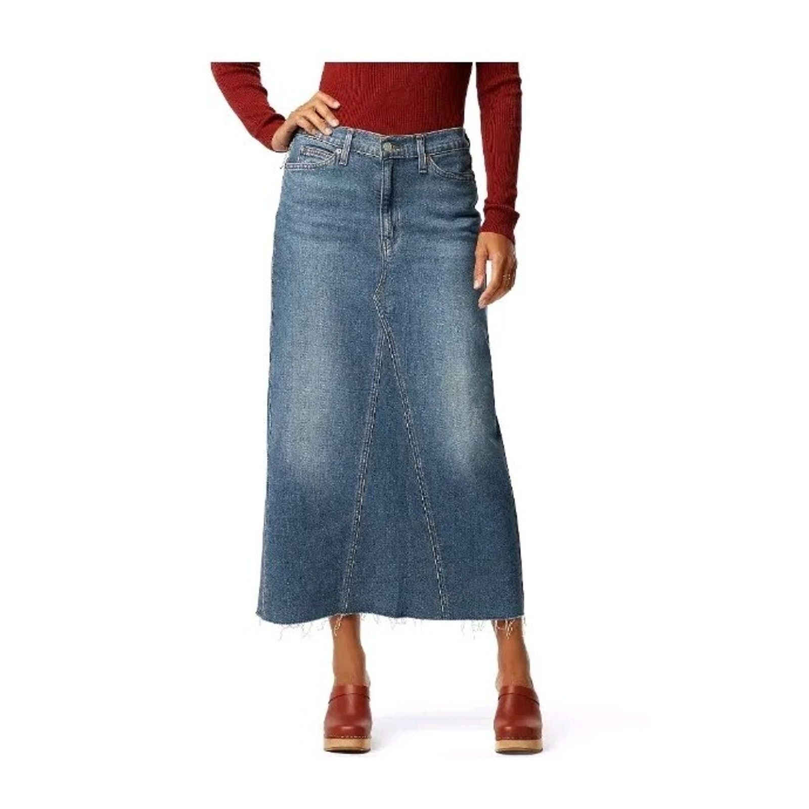 Levi's Levi Strauss Mid Rise Stretch Blue Maxi Skirt Size 8 W29 Size 29" - 1 Thumbnail