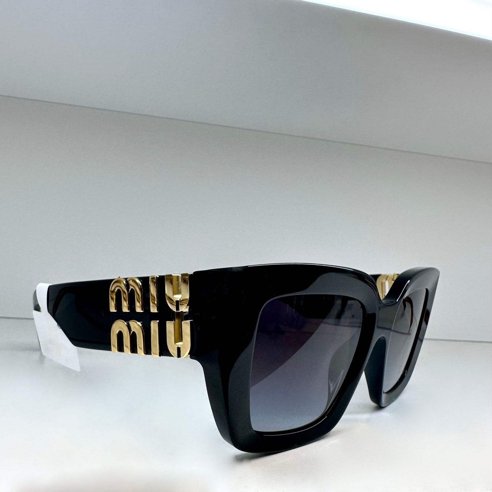 Miu Miu New MIU MIU Sunglasses Black Square 2025 Gold Metal Logo Size ONE SIZE - 1 Thumbnail