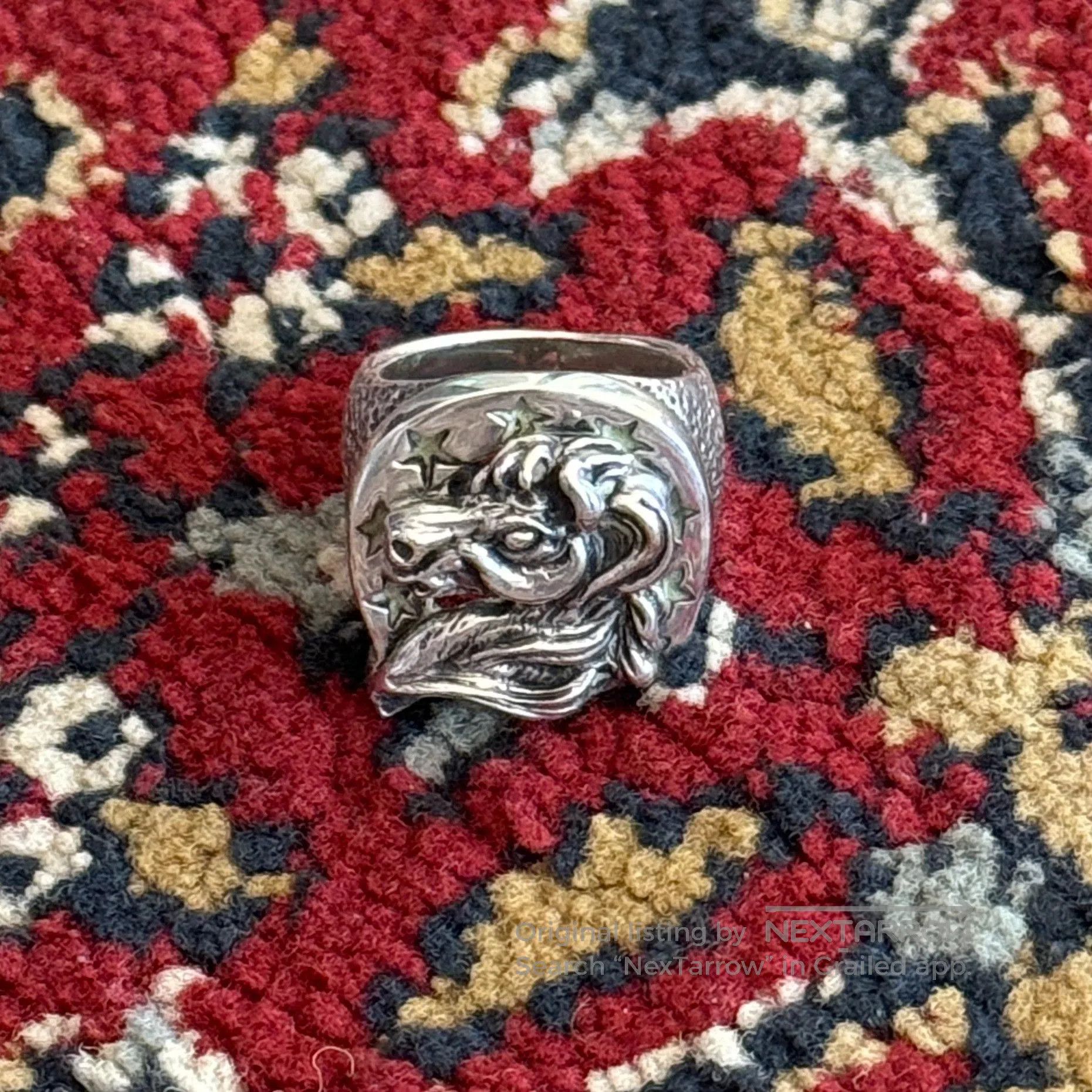 Vintage Vintage American Handmade 3D Horseshoe 925 Silver Ring. Size ONE SIZE - 1 Thumbnail