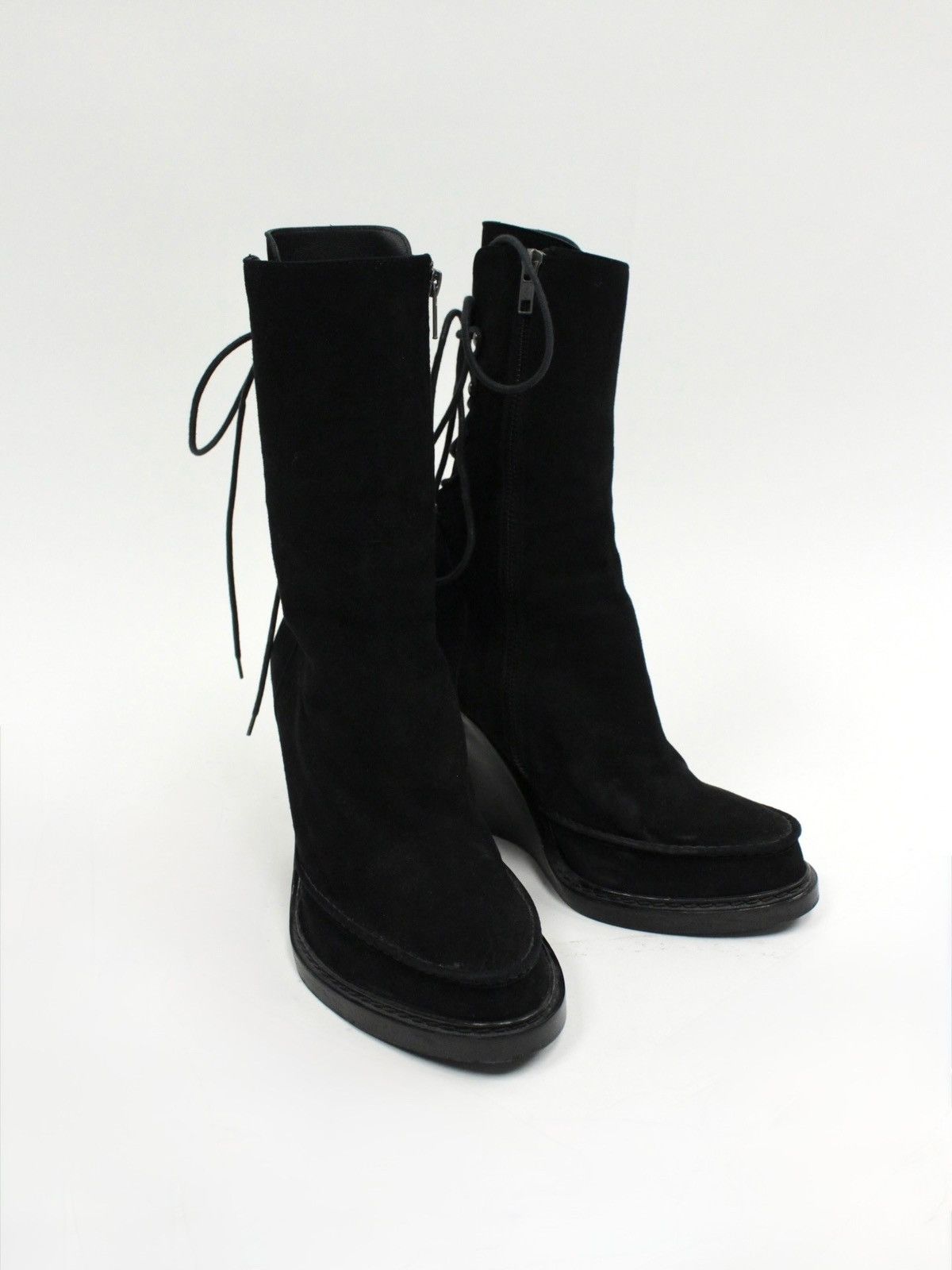 Ann Demeulemeester F/W10 Ann Demeulemeester Lace-Up Wedge Suede Boots Size US 9 / IT 39 - 1 Thumbnail